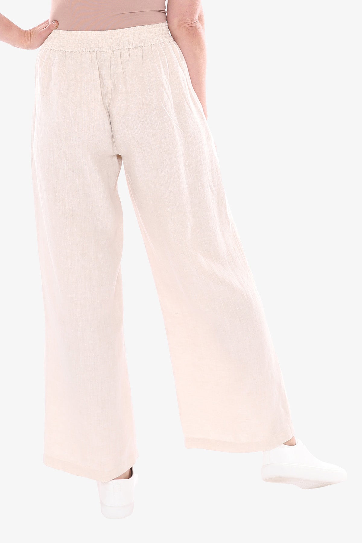 Women's Linen Palazzo Pant in Flax