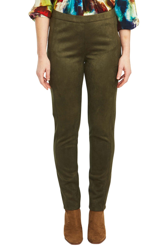 Faux Suede Legging Khaki