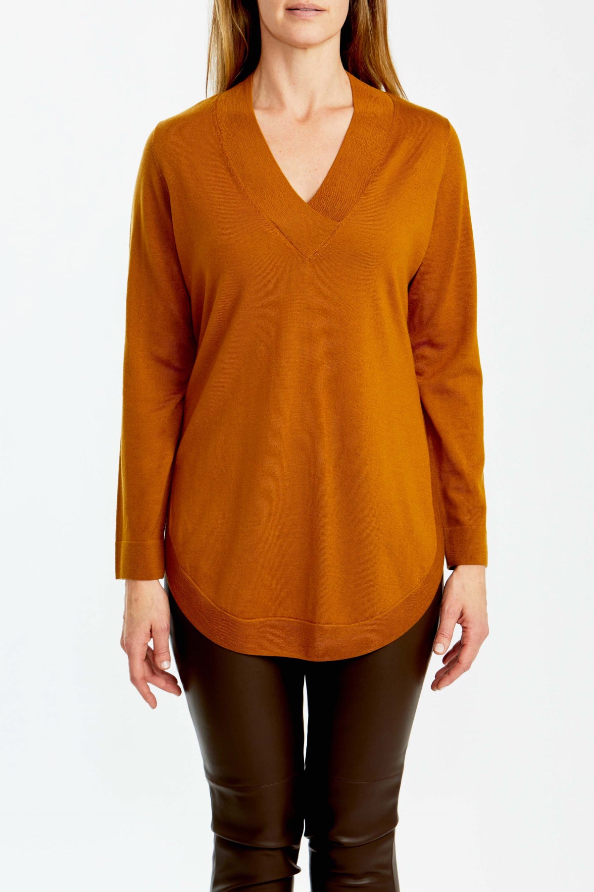 V-Neck Merino Pullover Dijon