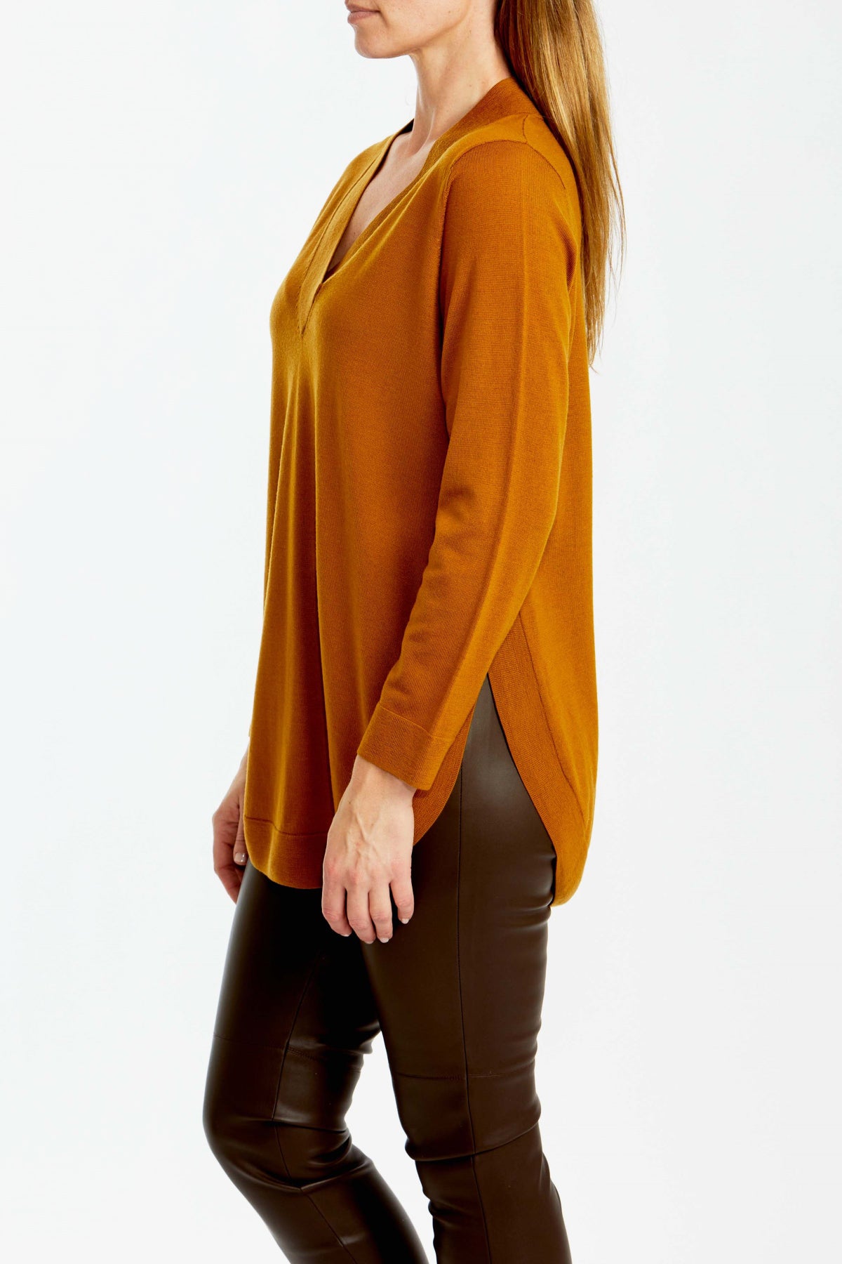 V-Neck Merino Pullover Dijon