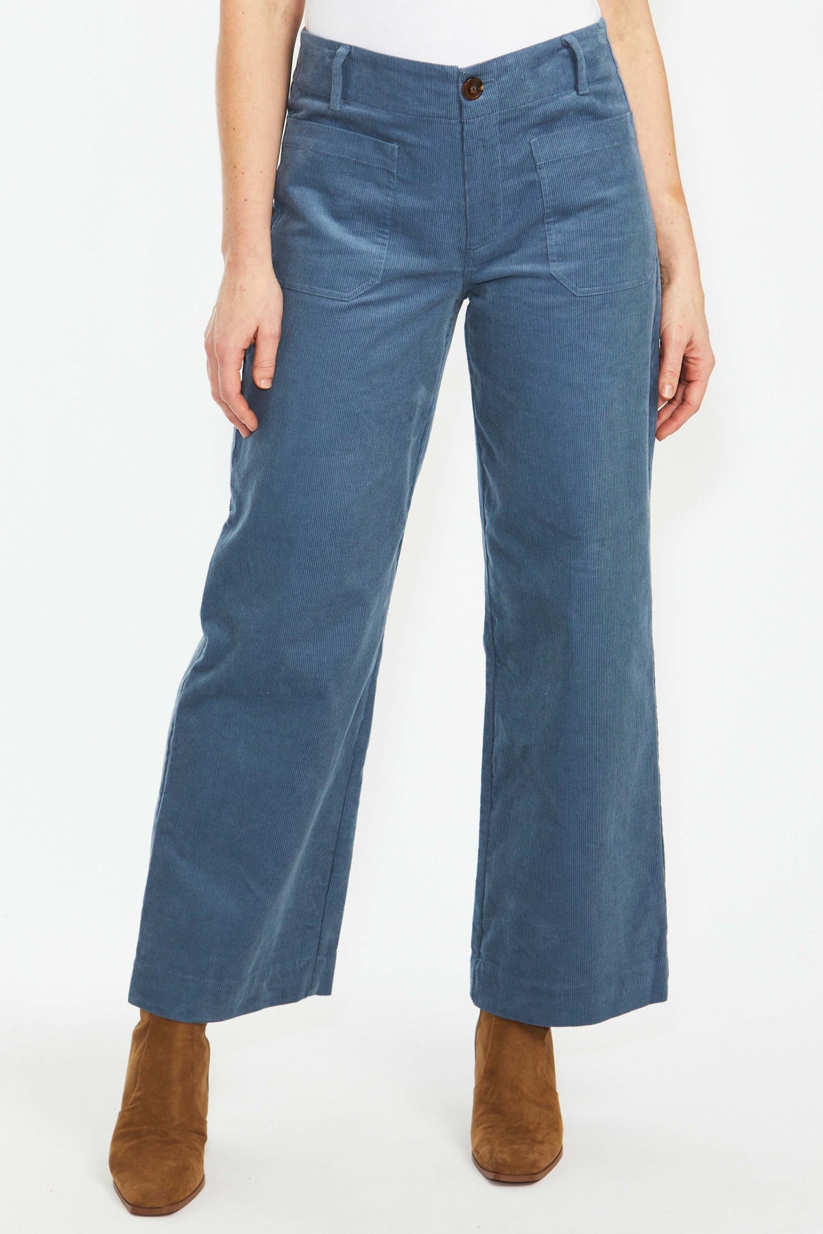 Wide Leg Cord Pant Denim