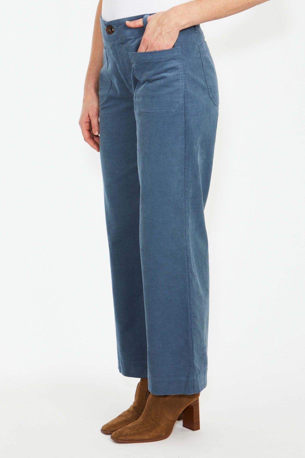 Wide Leg Cord Pant Denim