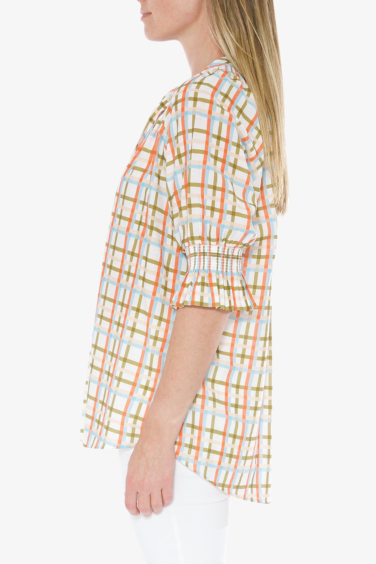 Blouse Window Pane Print