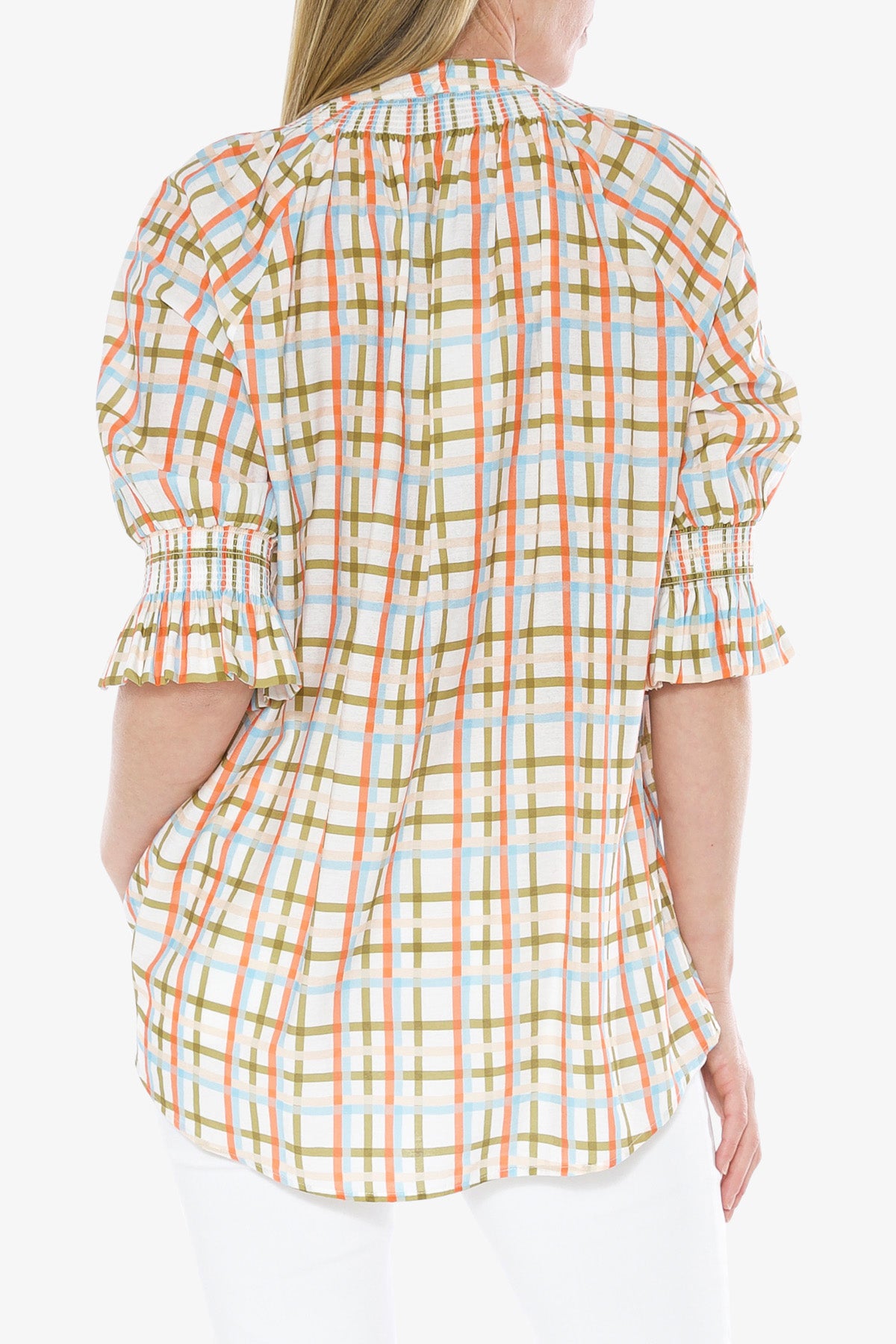 Blouse Window Pane Print