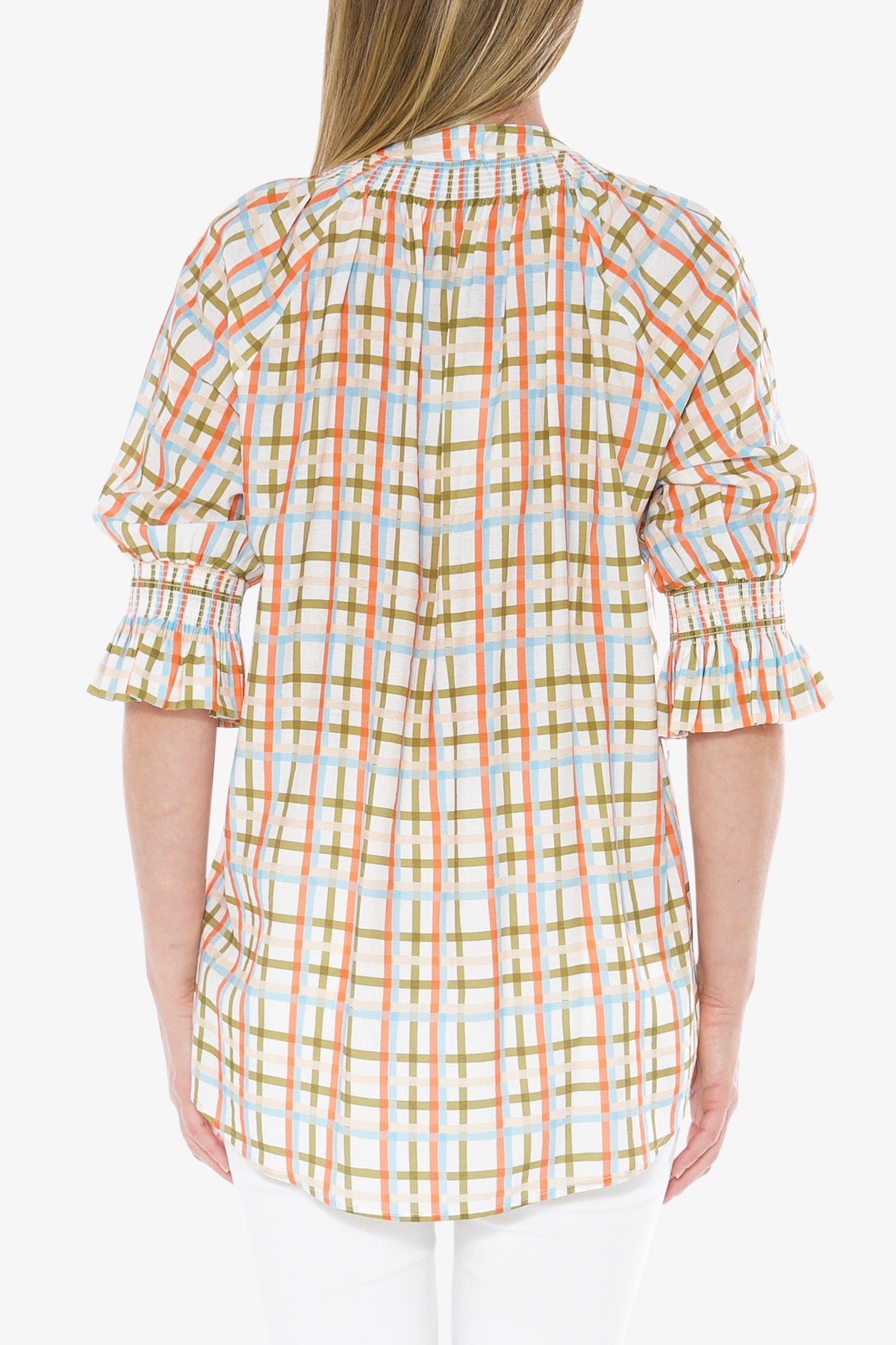 Blouse Window Pane Print
