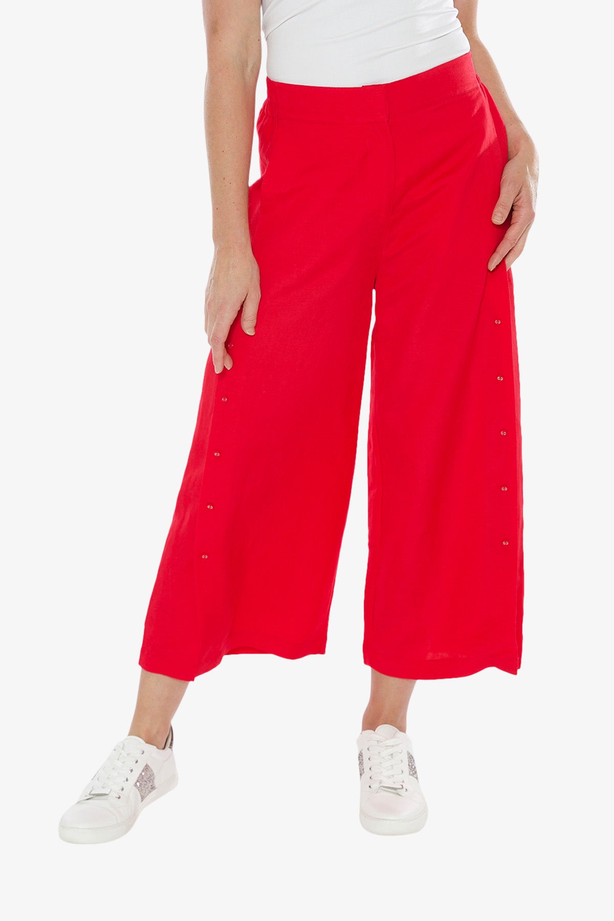 Button Trim Culotte Pant Azalea