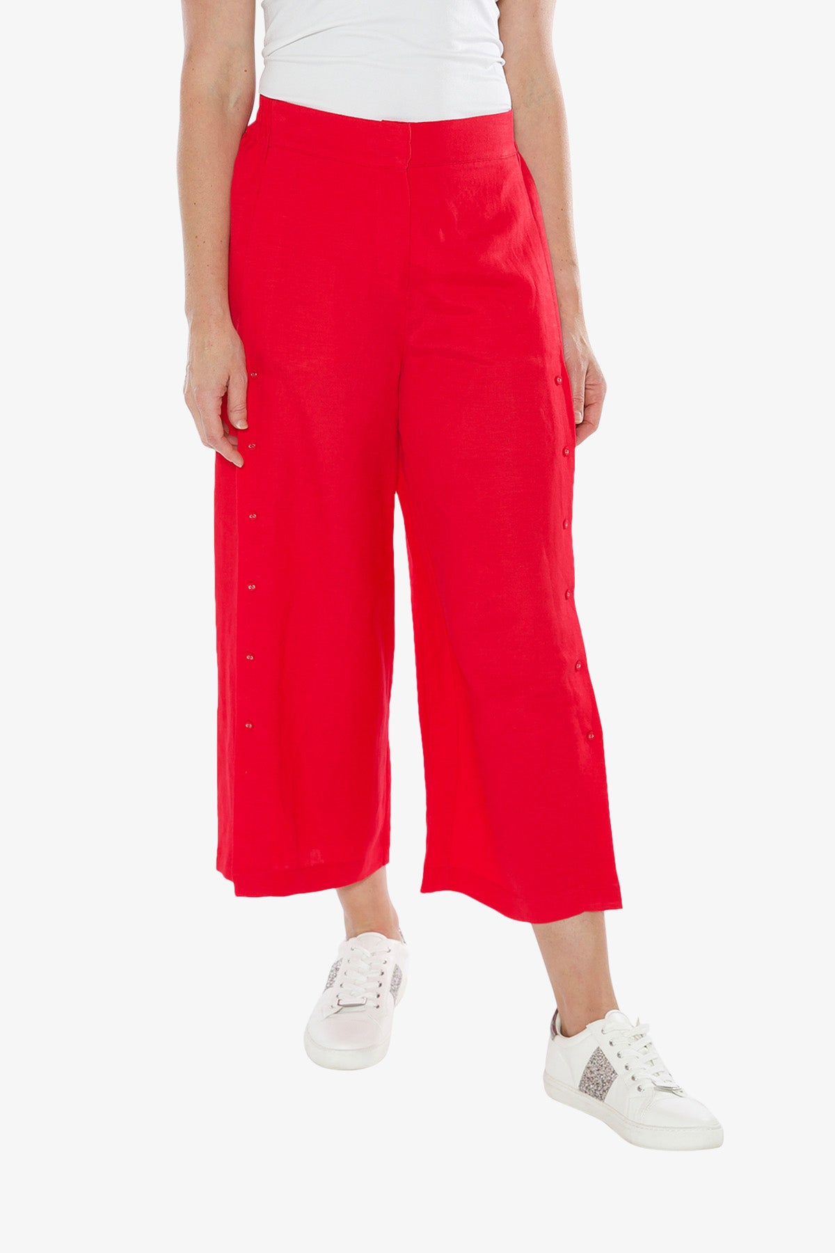 Button Trim Culotte Pant Azalea