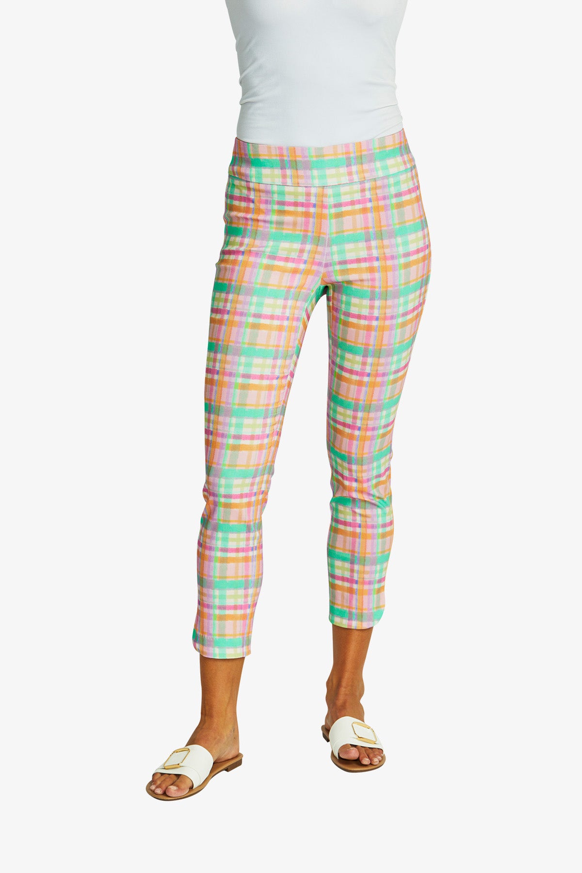 Women's Check Pull On Pant Checkerboard in Multicolour | Lizzy