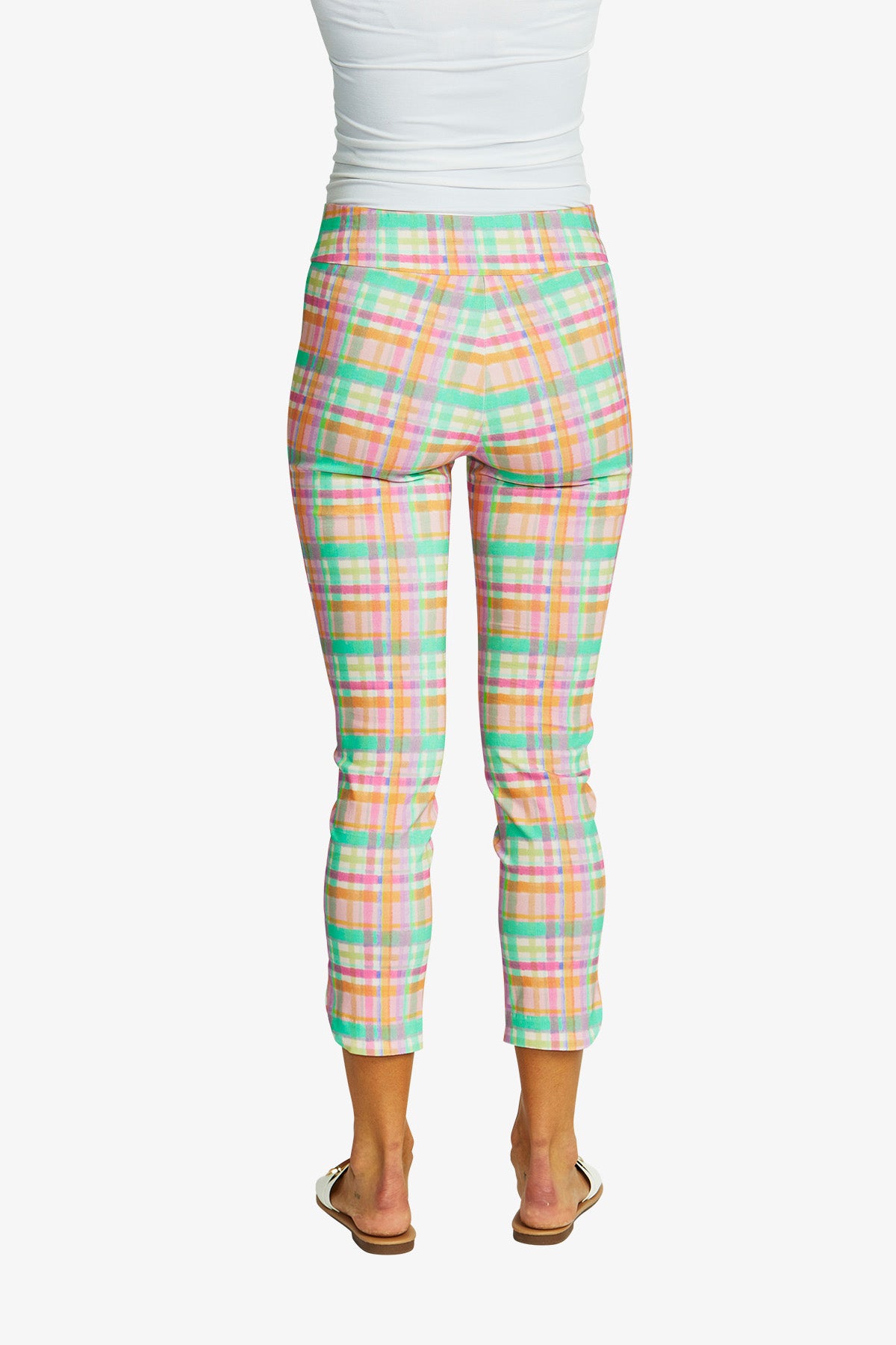 Women's Check Pull On Pant Checkerboard in Multicolour | Lizzy