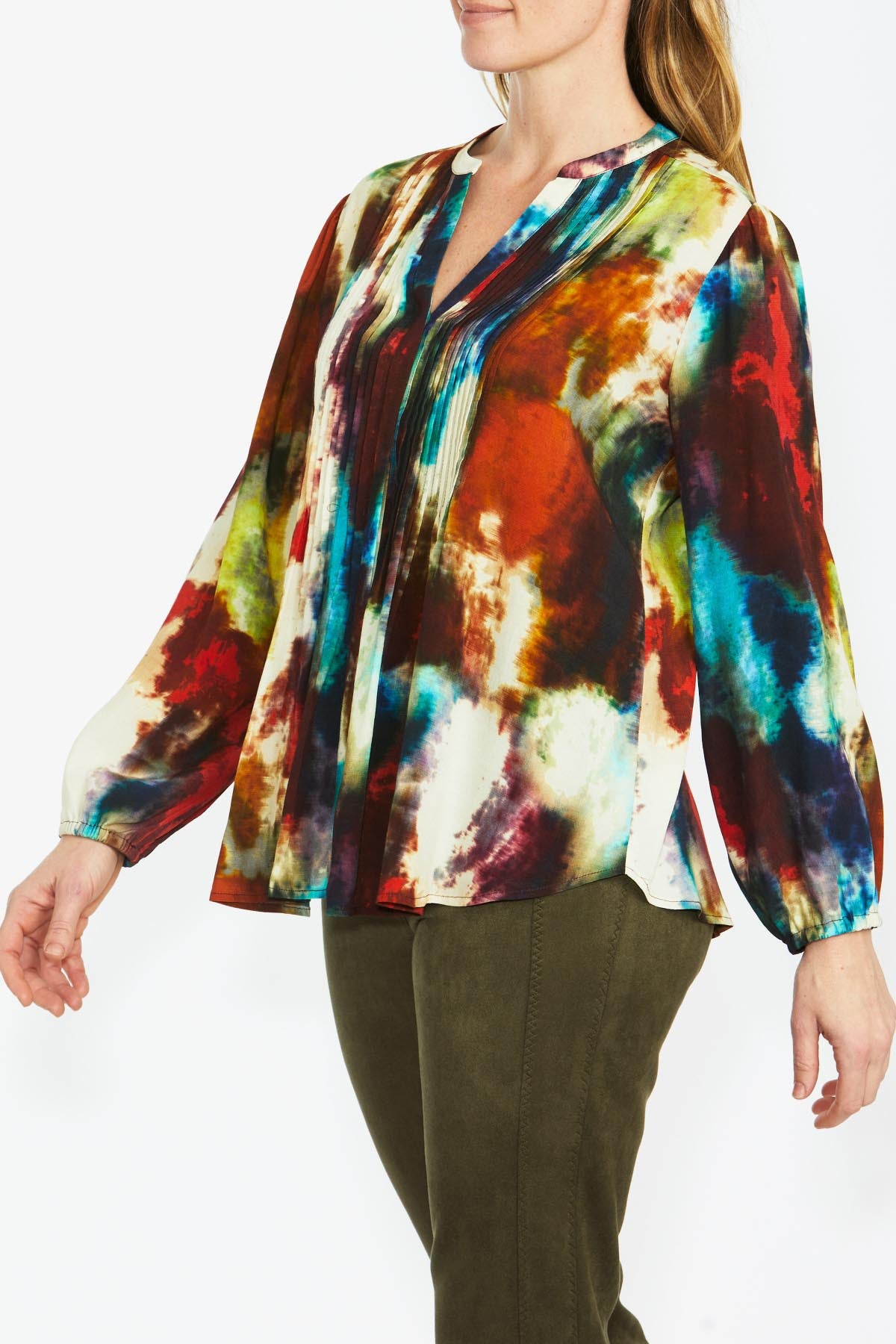 Women's V-Neck Eden Print Blouse