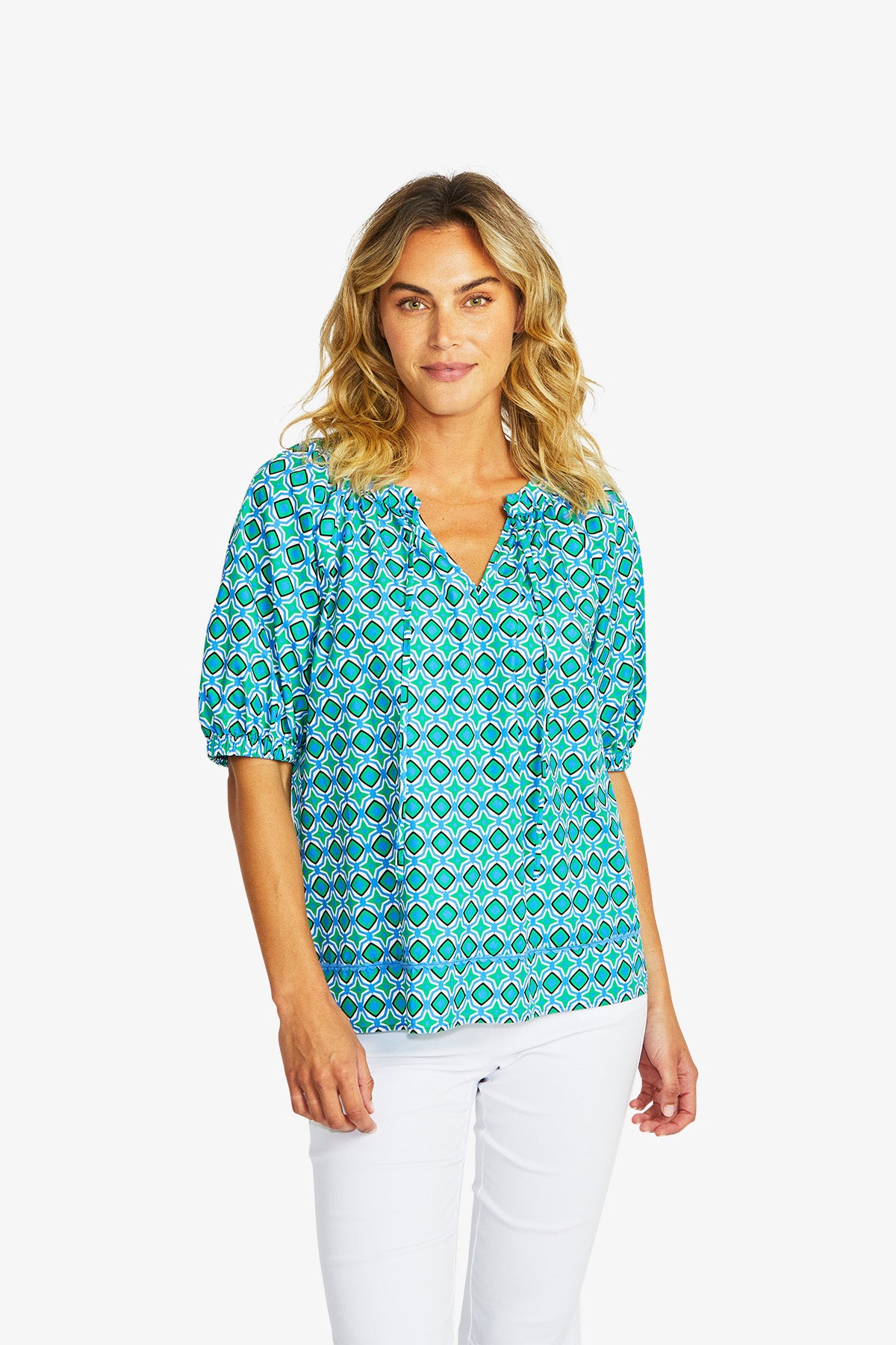 Sorrento Poplin Print Top