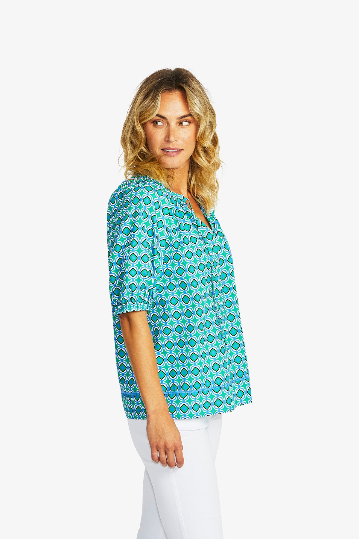 Sorrento Poplin Print Top