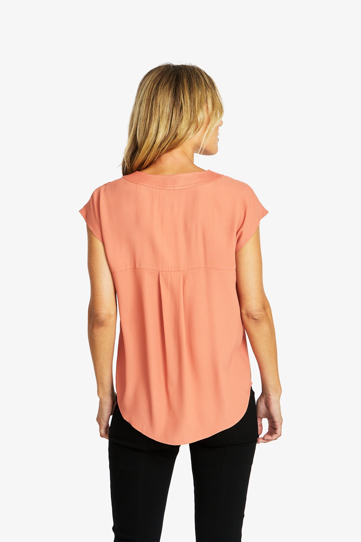 Helen V-Neck Slinky Top in Sienna