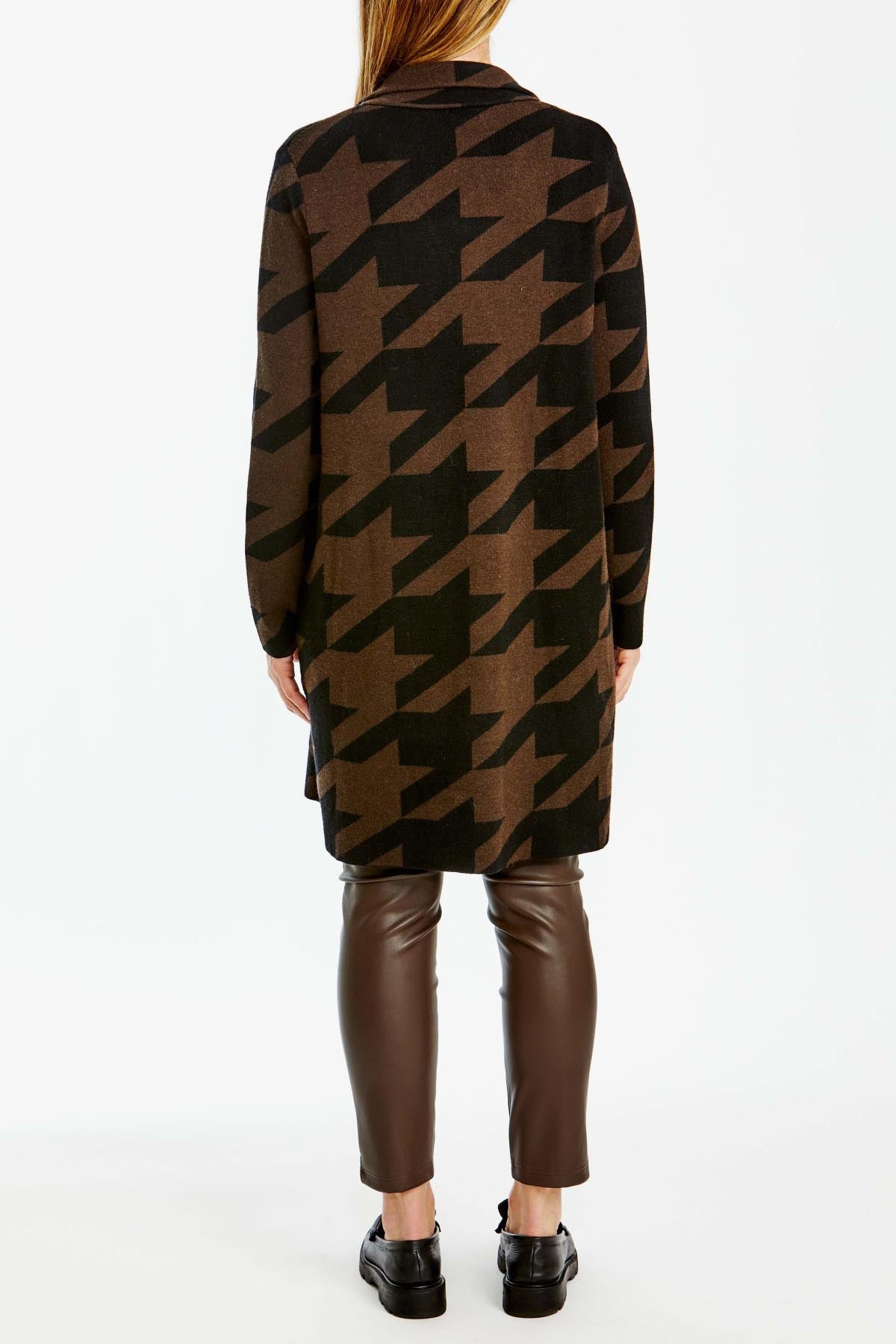 Houndstooth Coatigan Coffee/Black