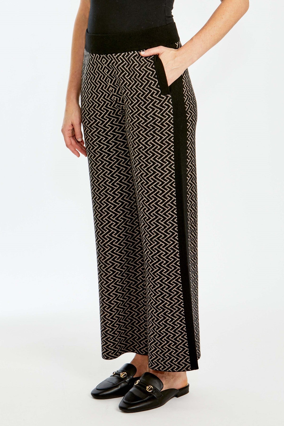 Kendall Knit Pant Black / Oatmeal