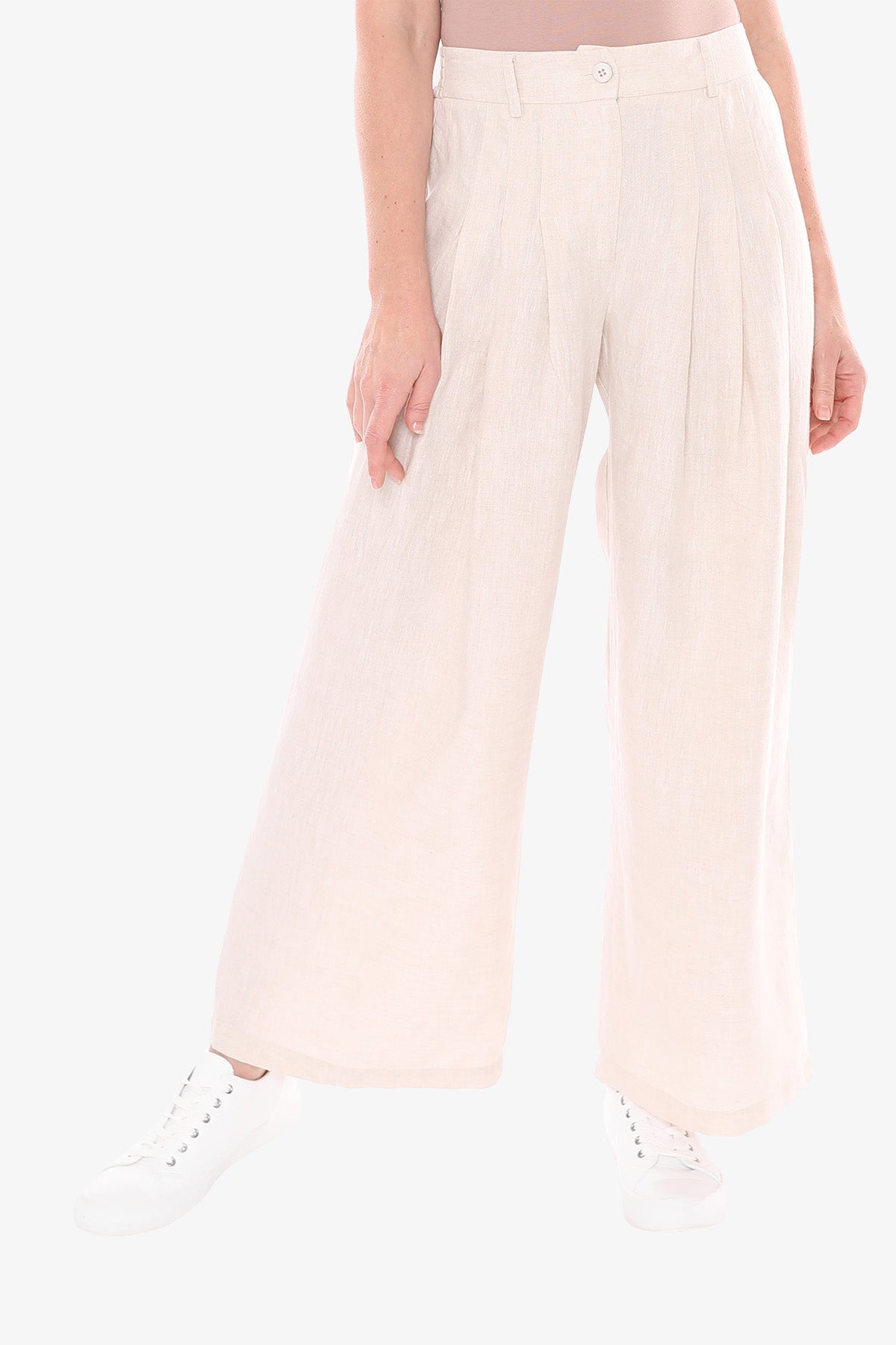 Women's Linen Palazzo Pant in Flax