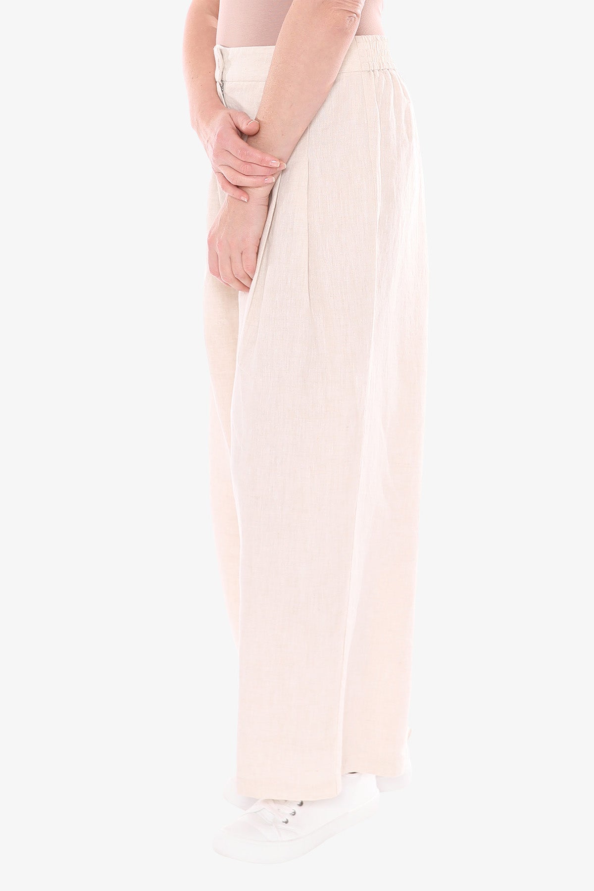 Women's Linen Palazzo Pant in Flax