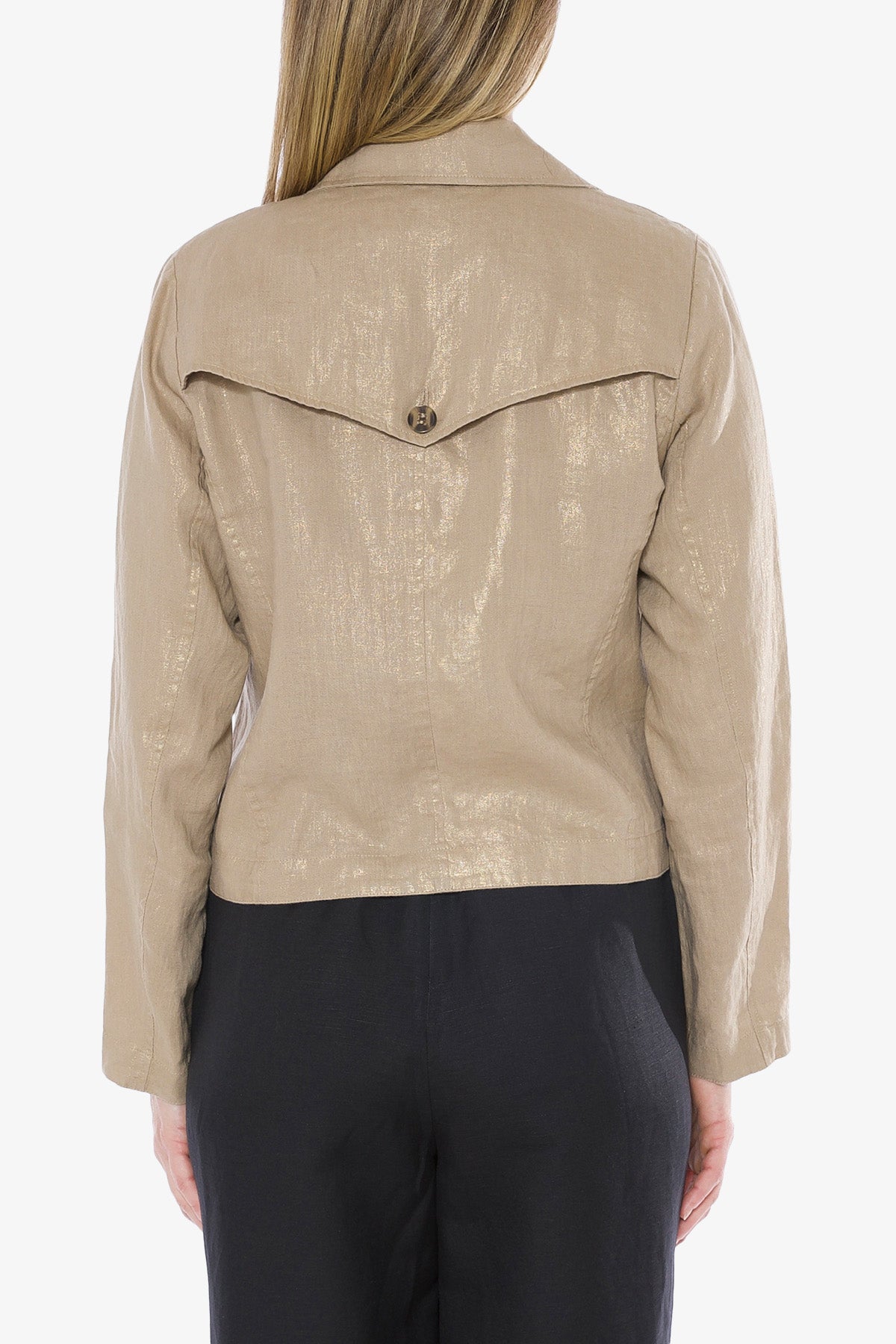 Metallic Linen Jacket Safari Foil