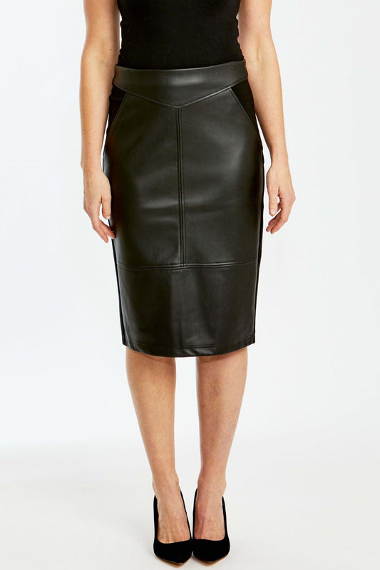 Spliced Ponte Skirt Black