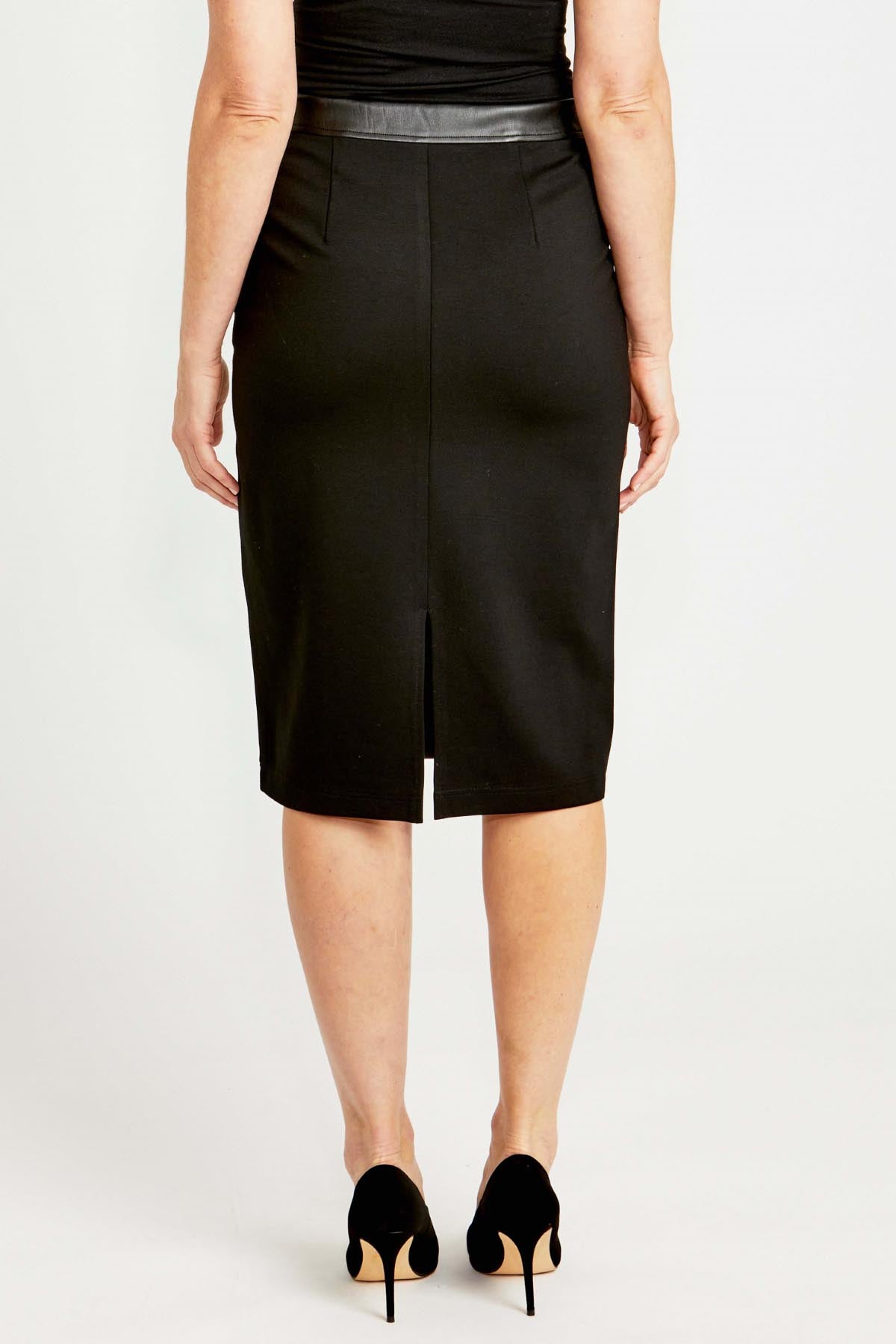 Spliced Ponte Skirt Black