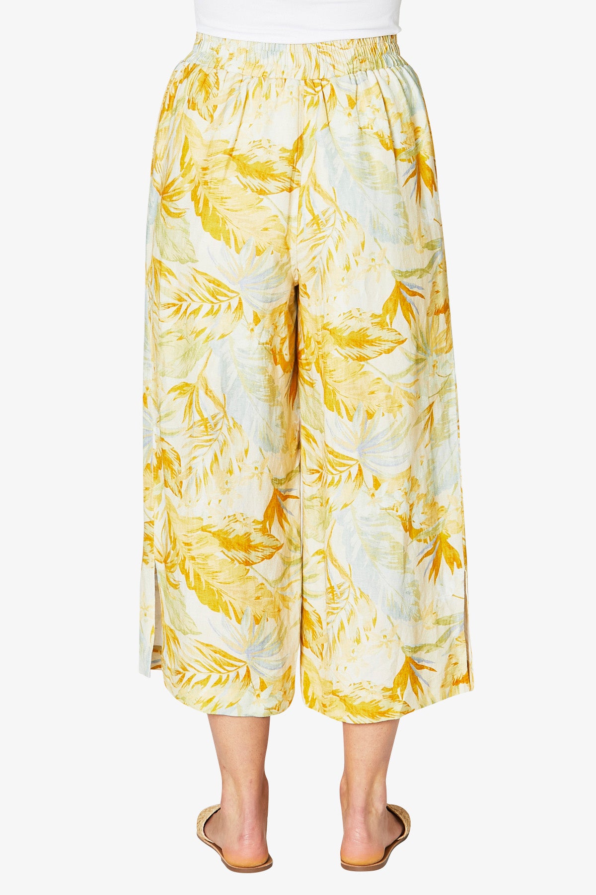 Ethereal Print Culottes White and Yellow