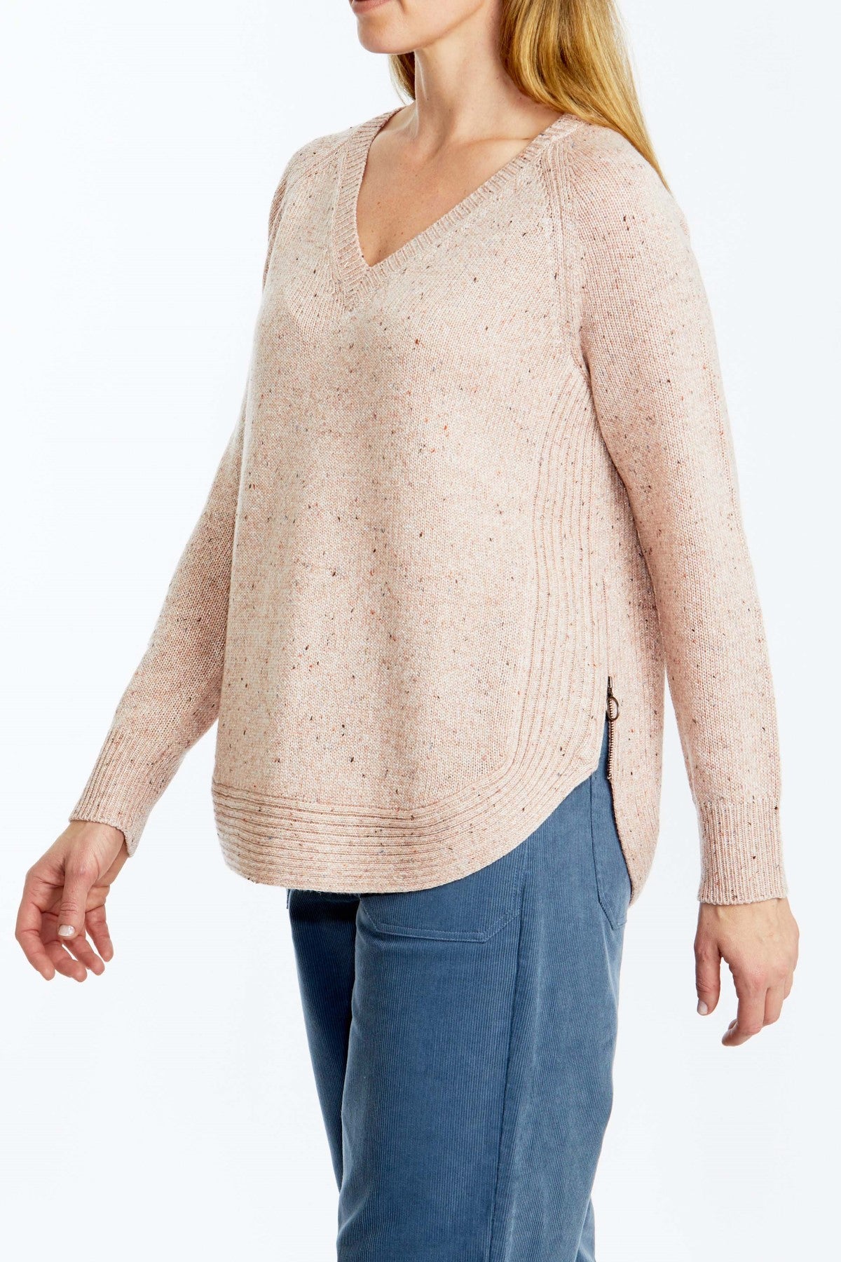 Zip Trim Pullover Blush