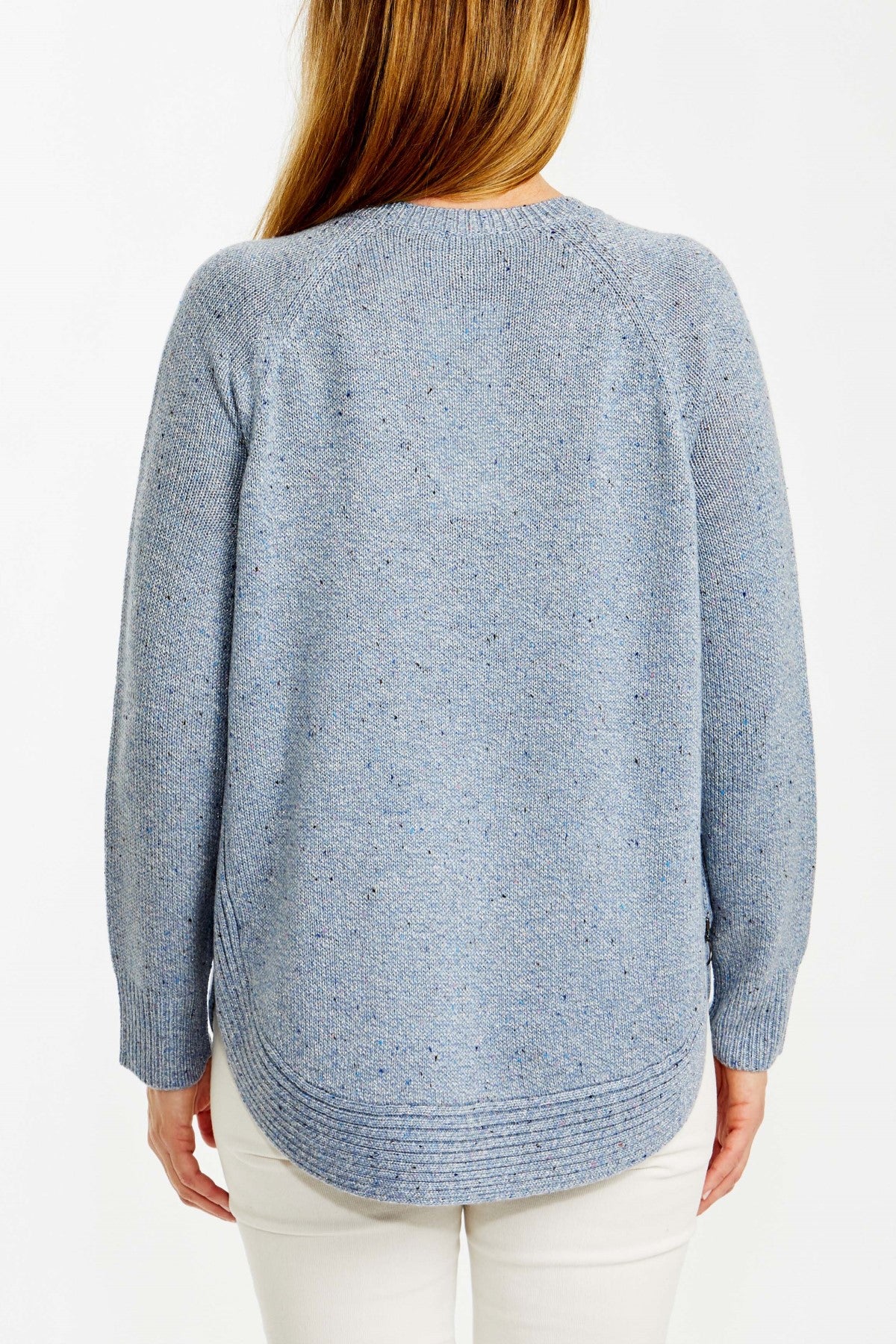 Zip Trim Pullover Denim