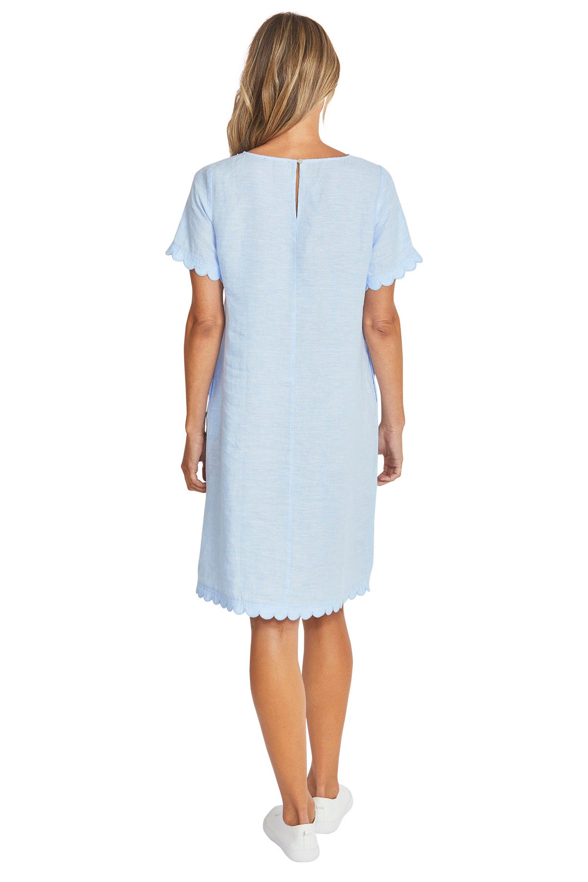 Womens Amalfi Linen Dress Blue P595543