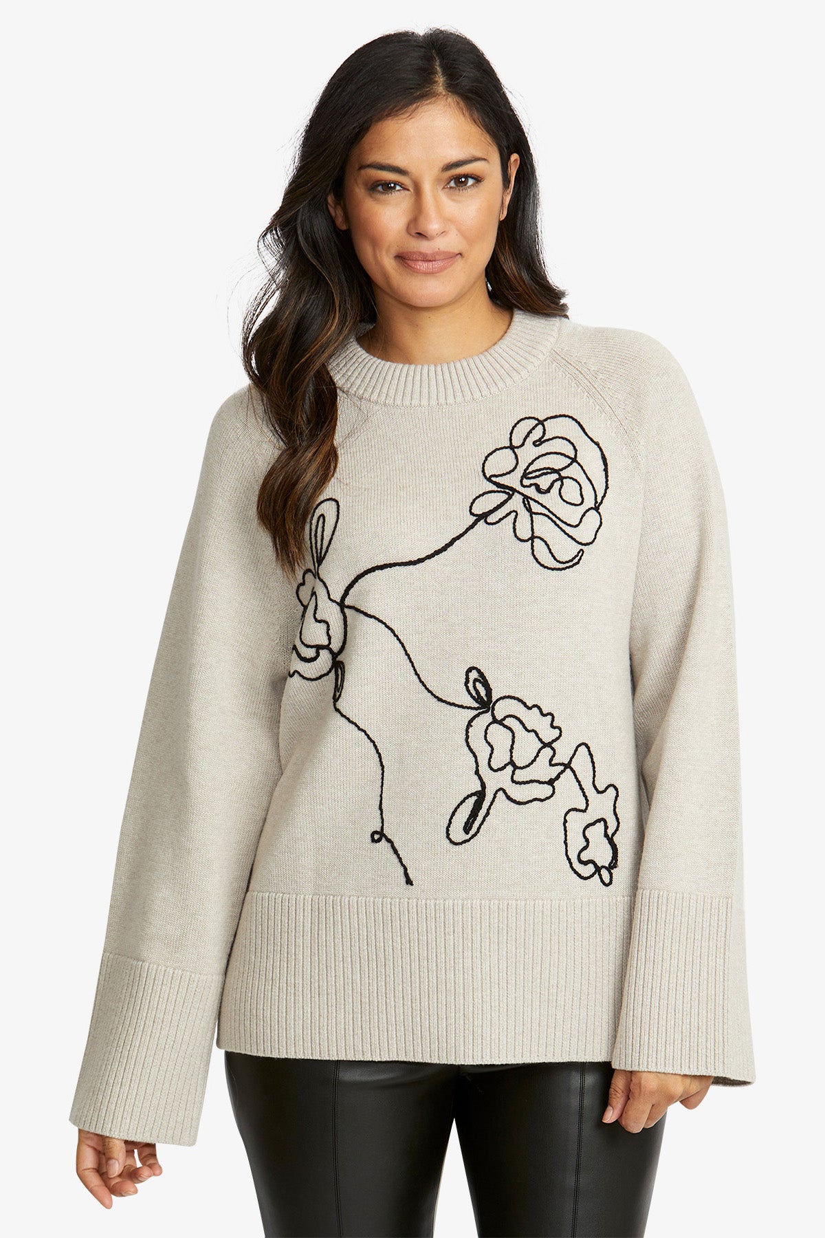 Angela Pullover in Oatmeal/Black