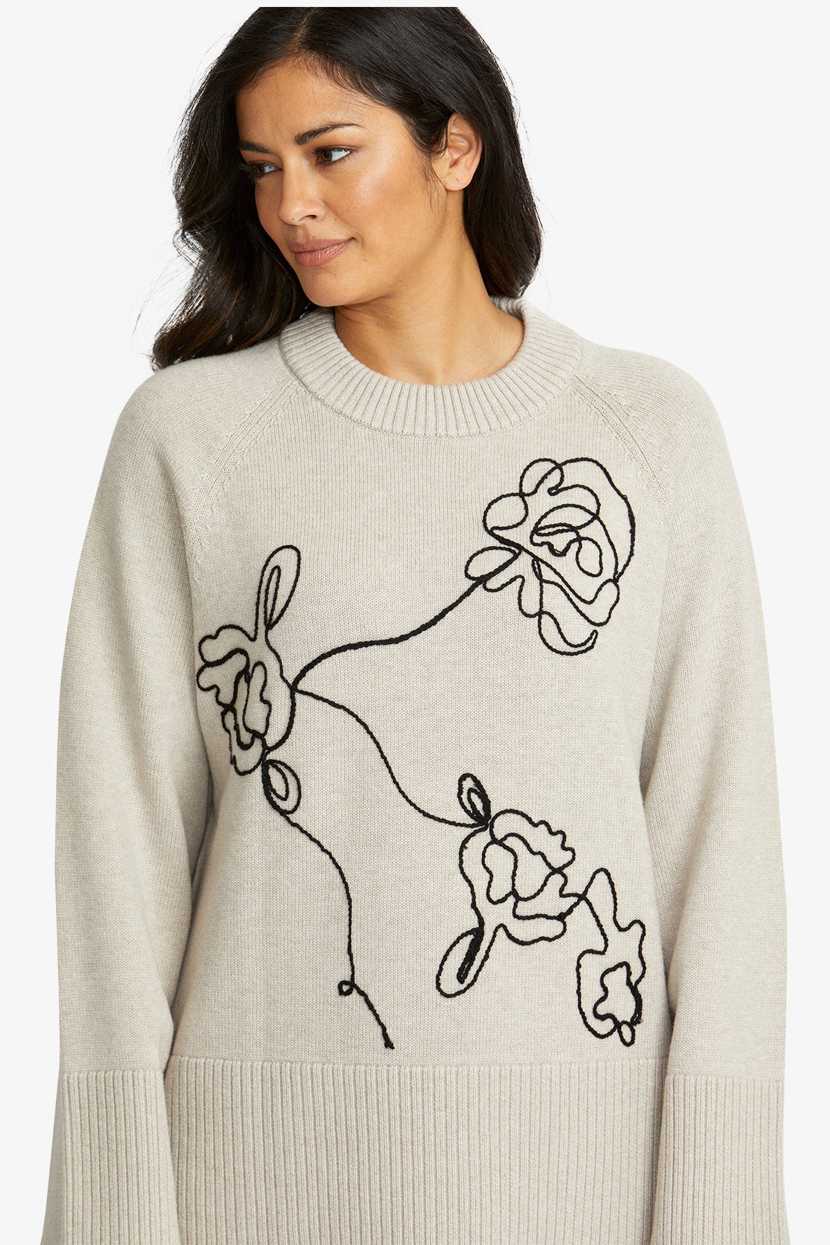 Angela Pullover in Oatmeal/Black