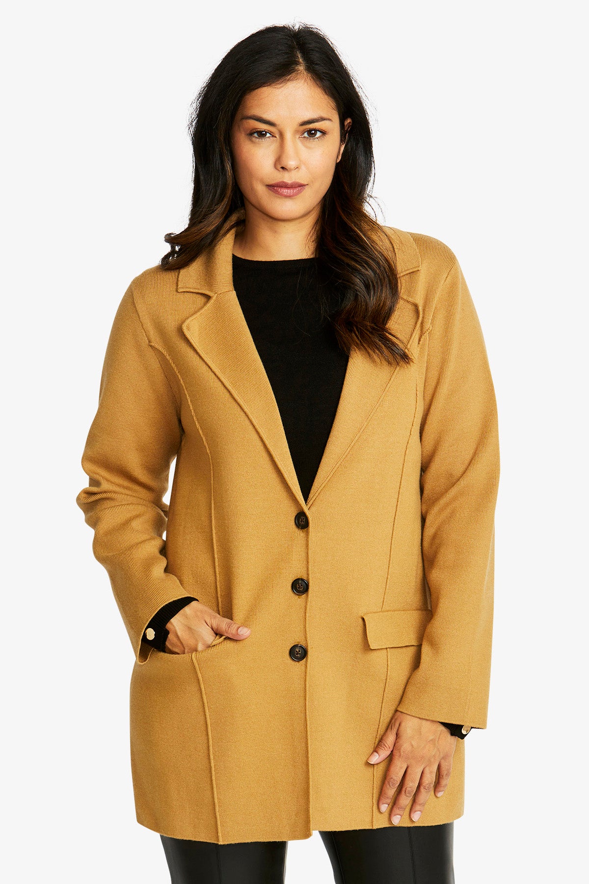 Aria Knit Blazer in Butterscotch
