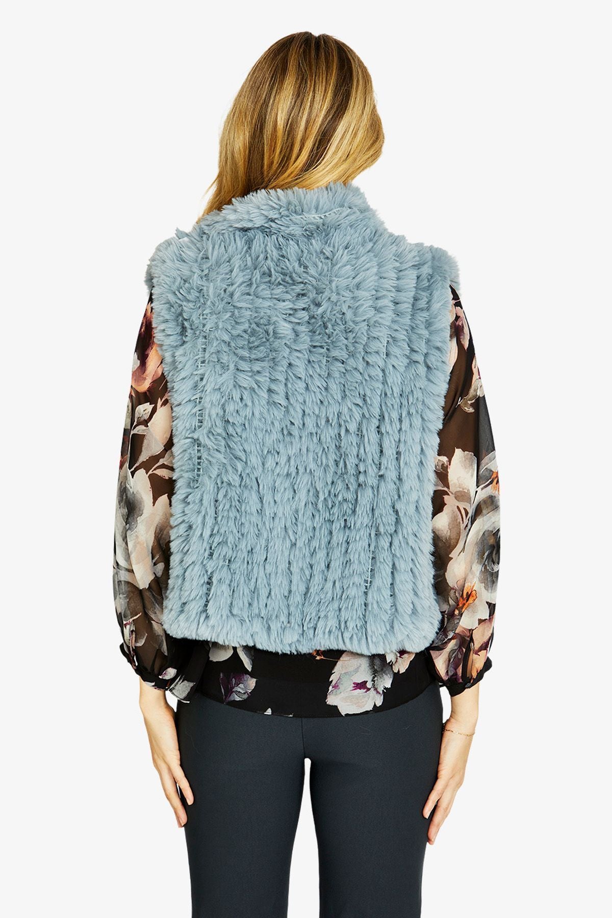 Womens Arlo Faux Fur Vest Blue P605002