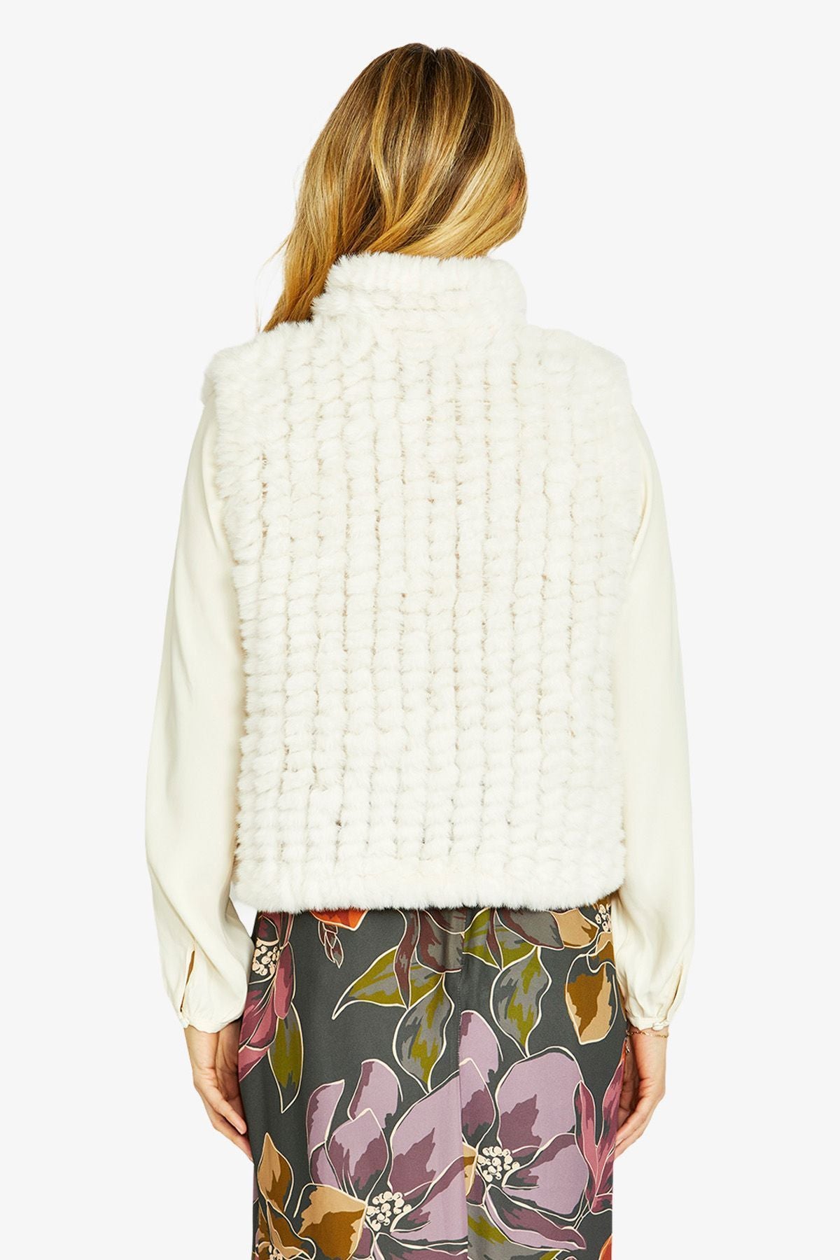 Womens Arlo Faux Fur Vest White P605002