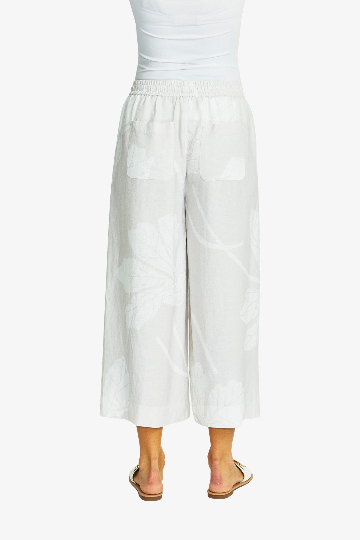 Atlas Wide Leg Pant in Flax/White