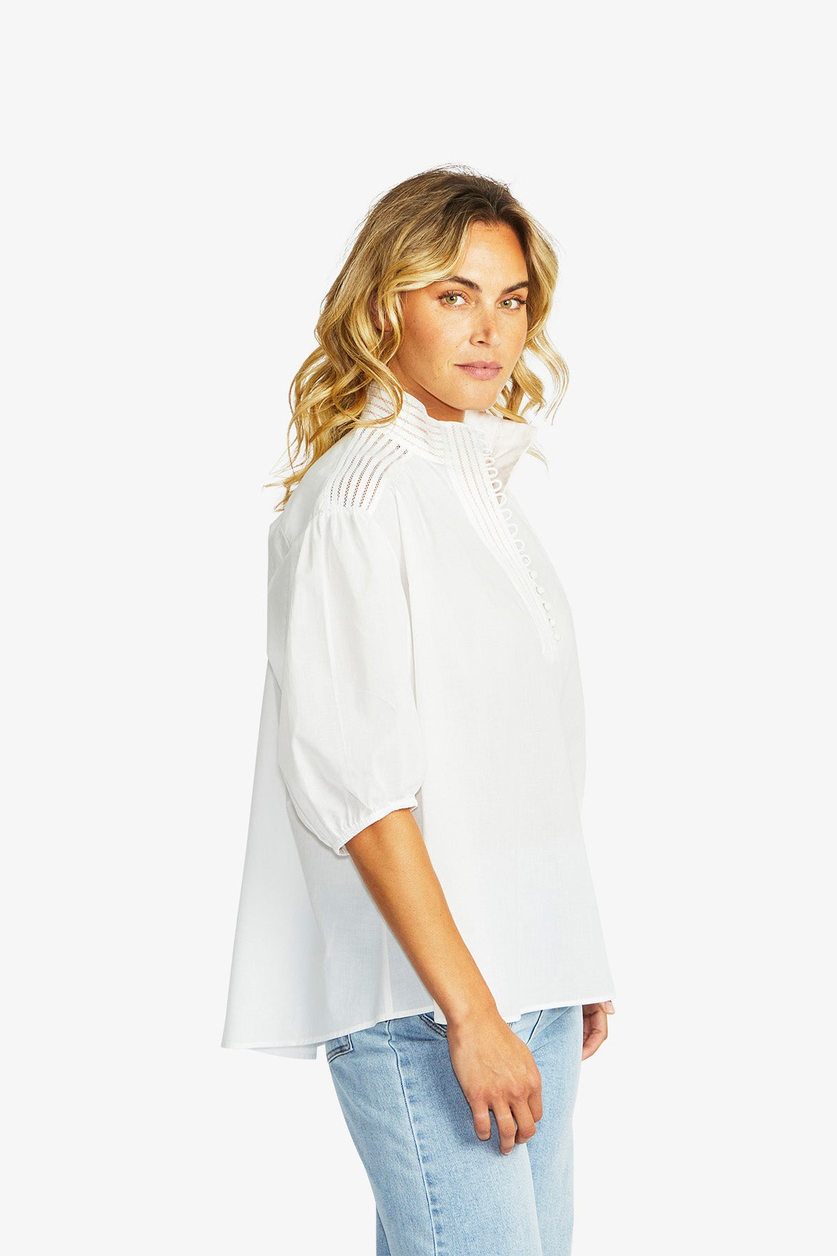 Chantel Romantic Blouse in White