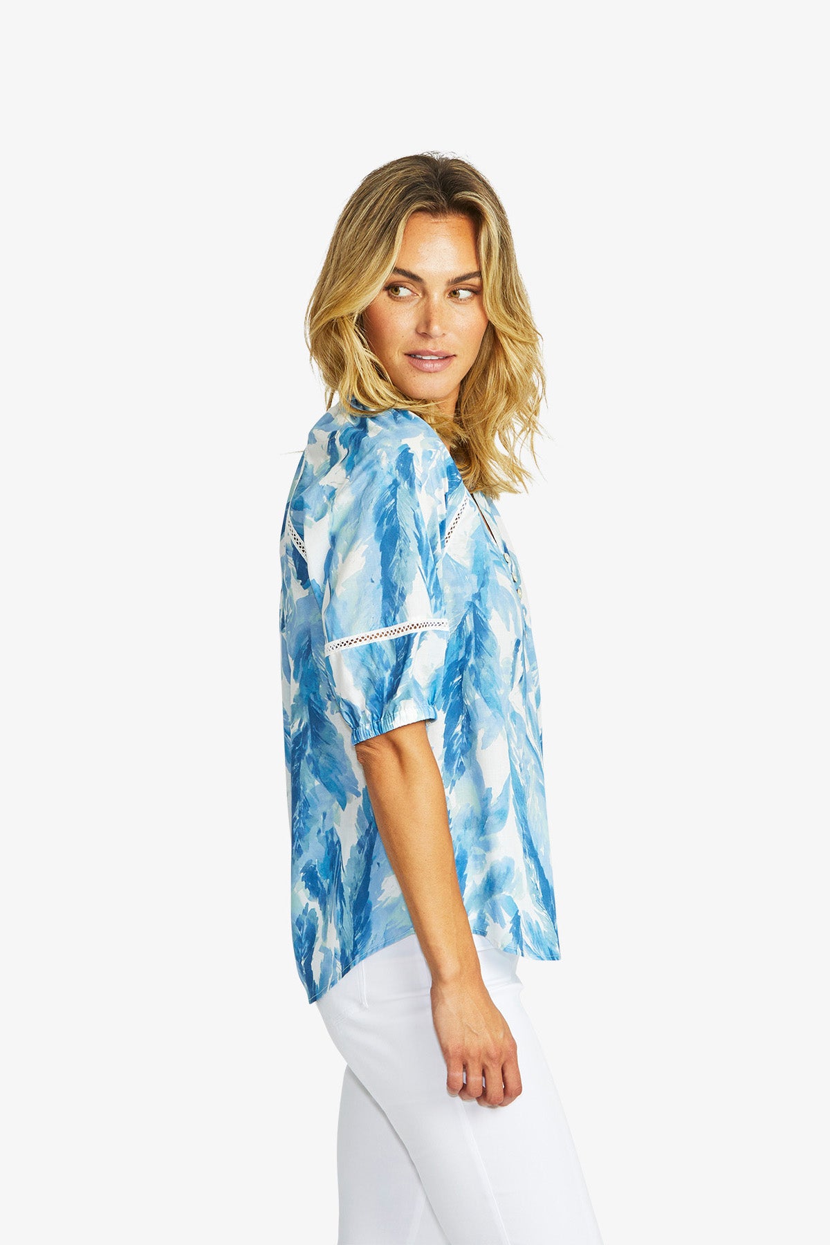Chloe Button Trim Top Porcelain Print