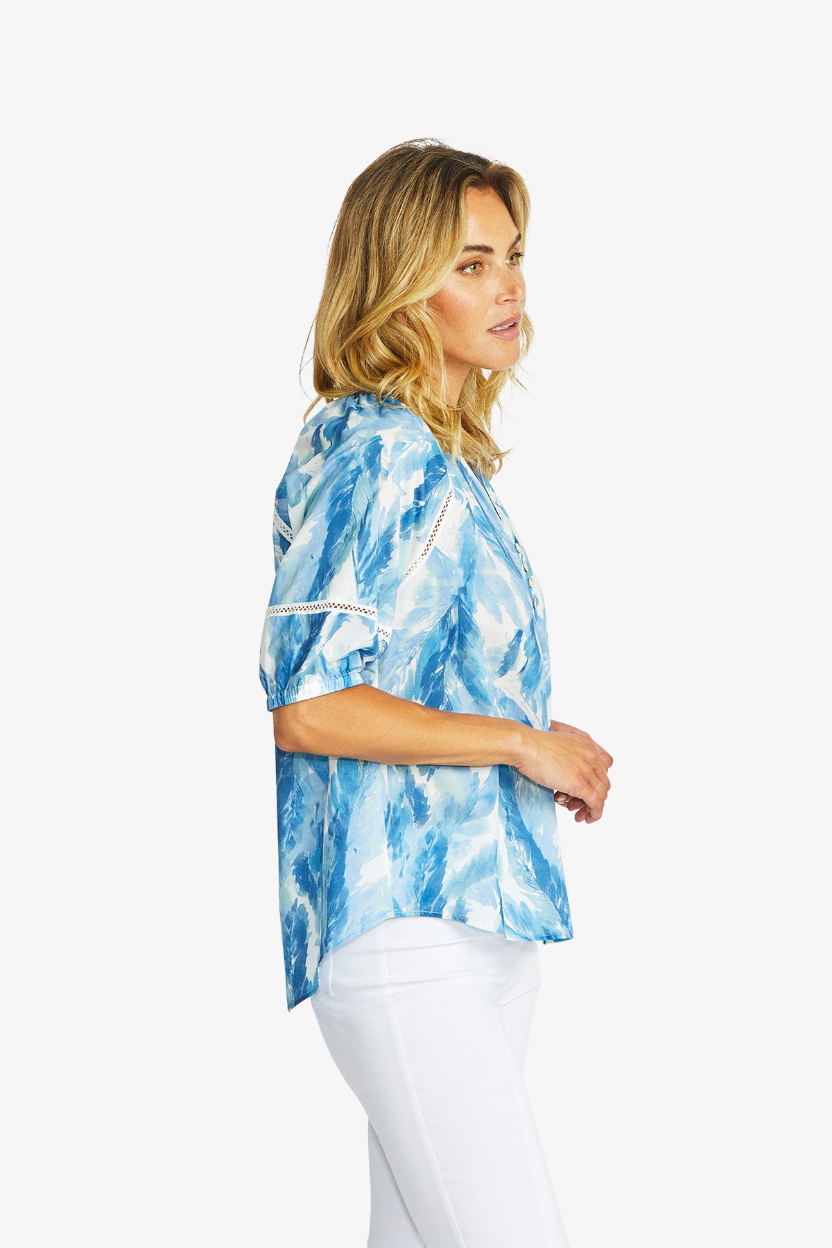 Chloe Button Trim Top Porcelain Print