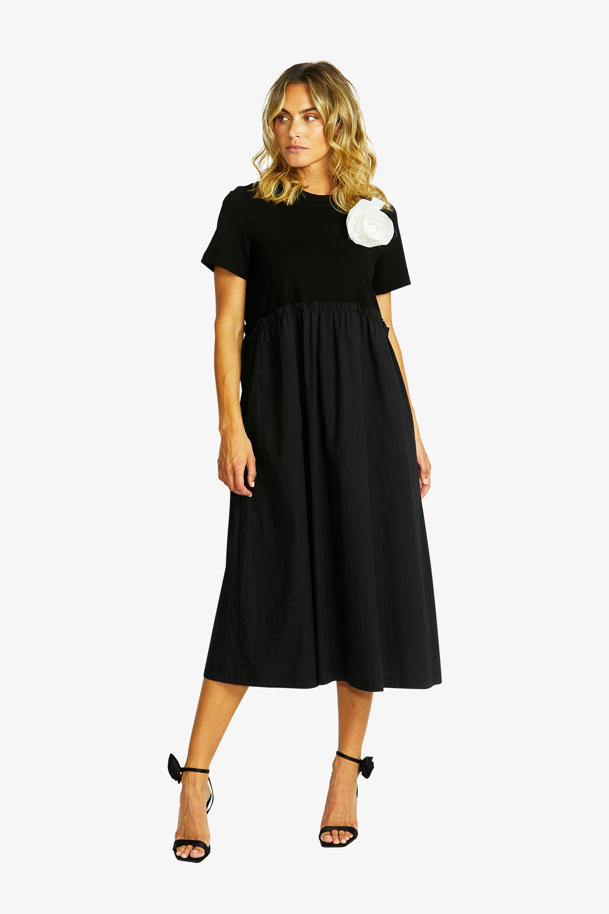Women's Rosette Dress in Black | Coco