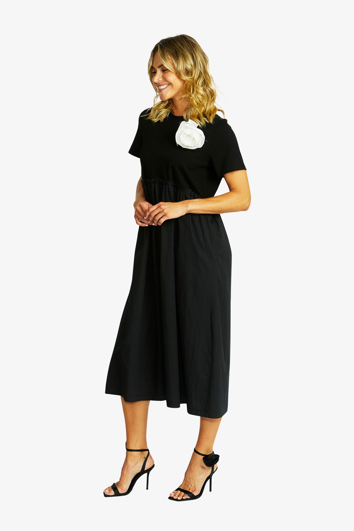 Women's Rosette Dress in Black | Coco