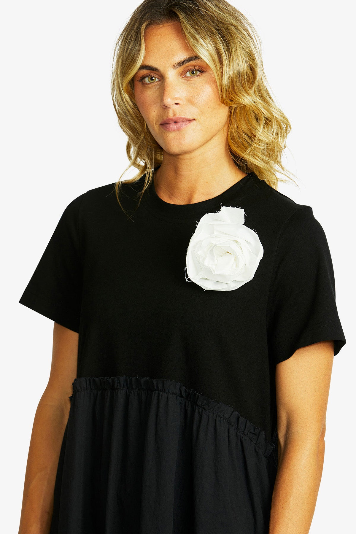 Women's Rosette Dress in Black | Coco