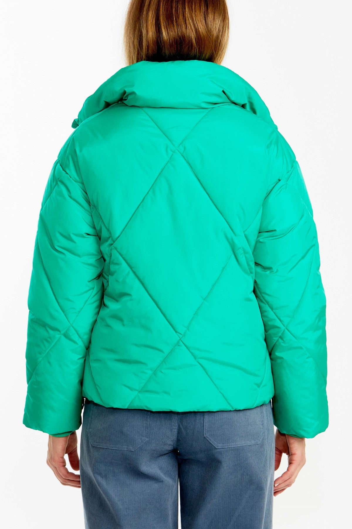 Crop Puffer Jacket Emerald