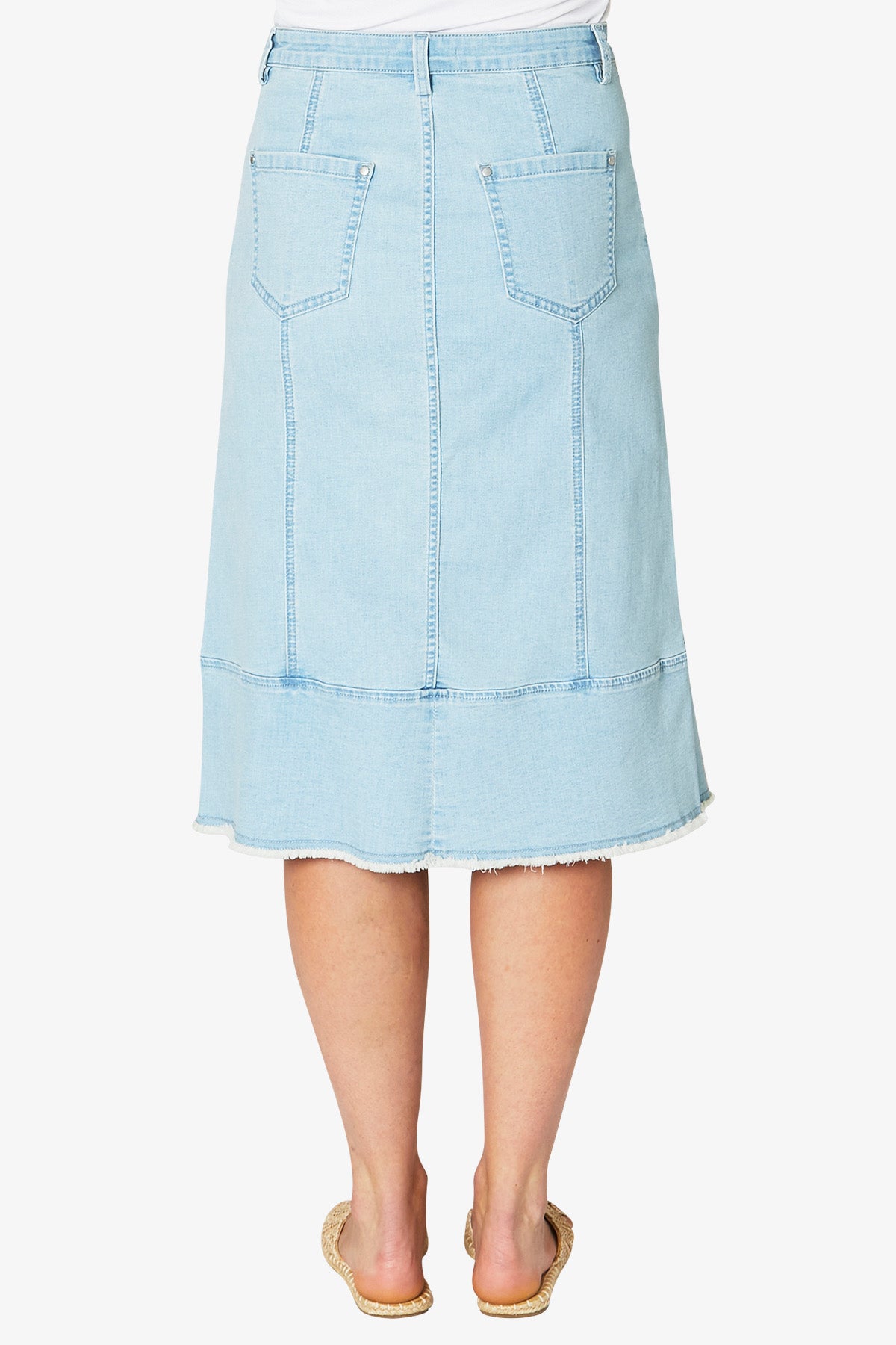 Denim Midi Skirt Blue