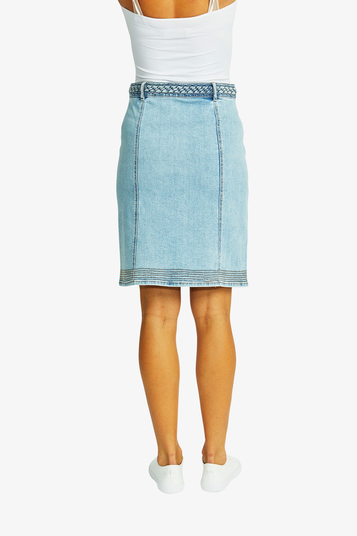 Women's Denim Skirt in Pale Blue | Amelia