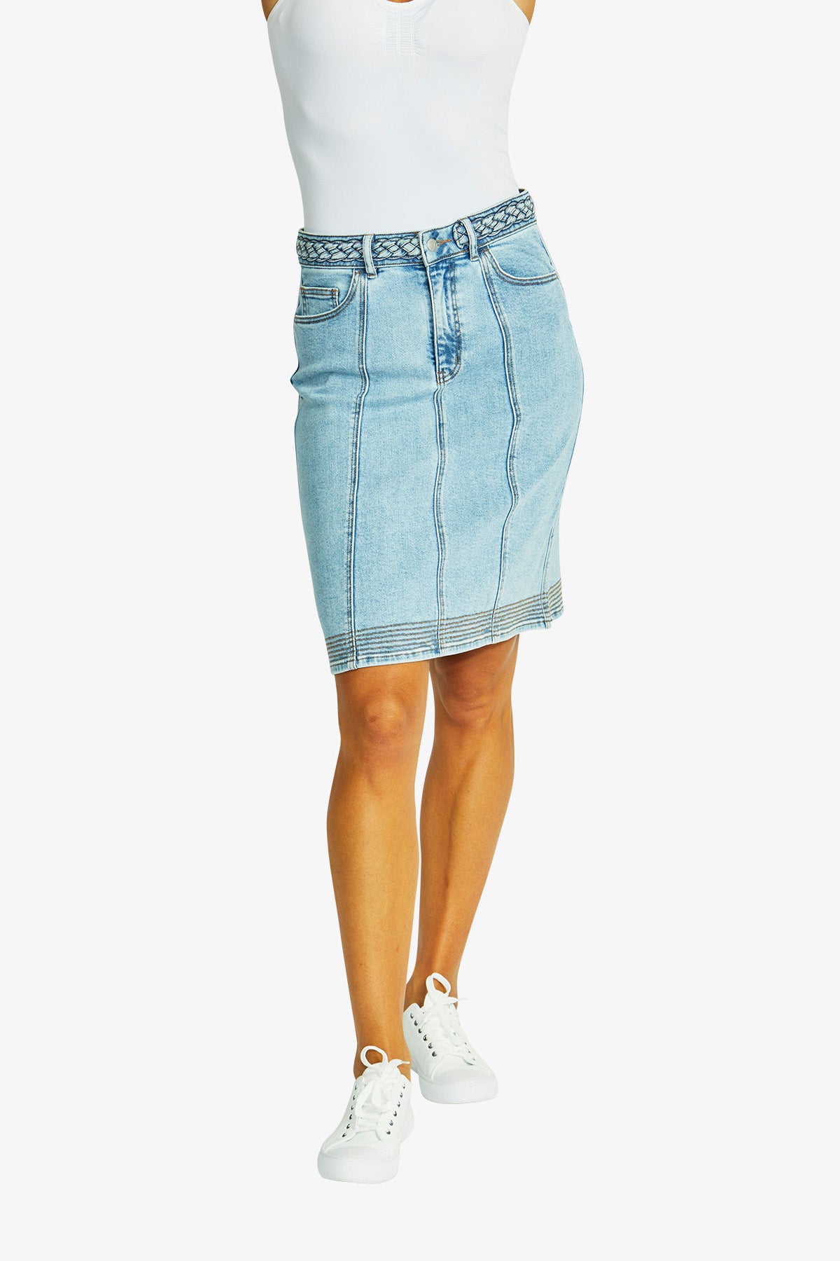 Women's Denim Skirt in Pale Blue | Amelia