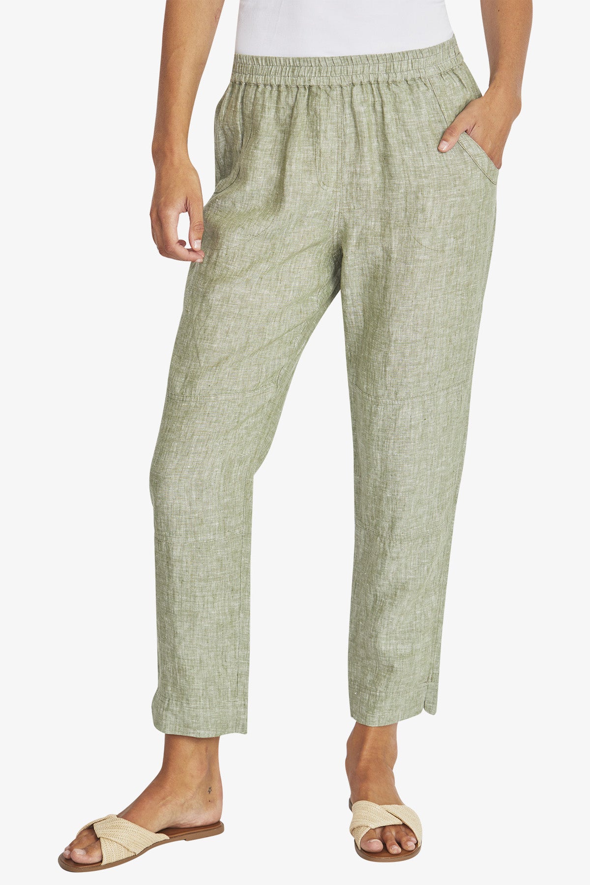 Womens Donnie Linen Pant Green P595721