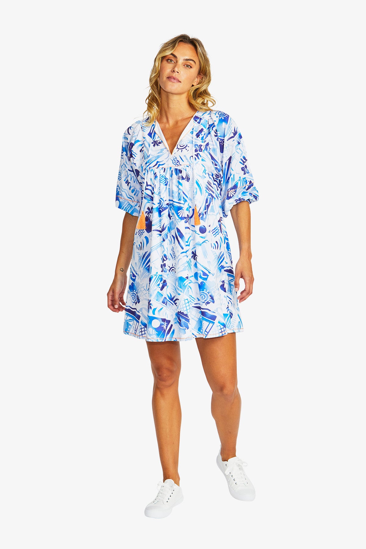 Women's Dress Print in Blue | Waikiki Tia