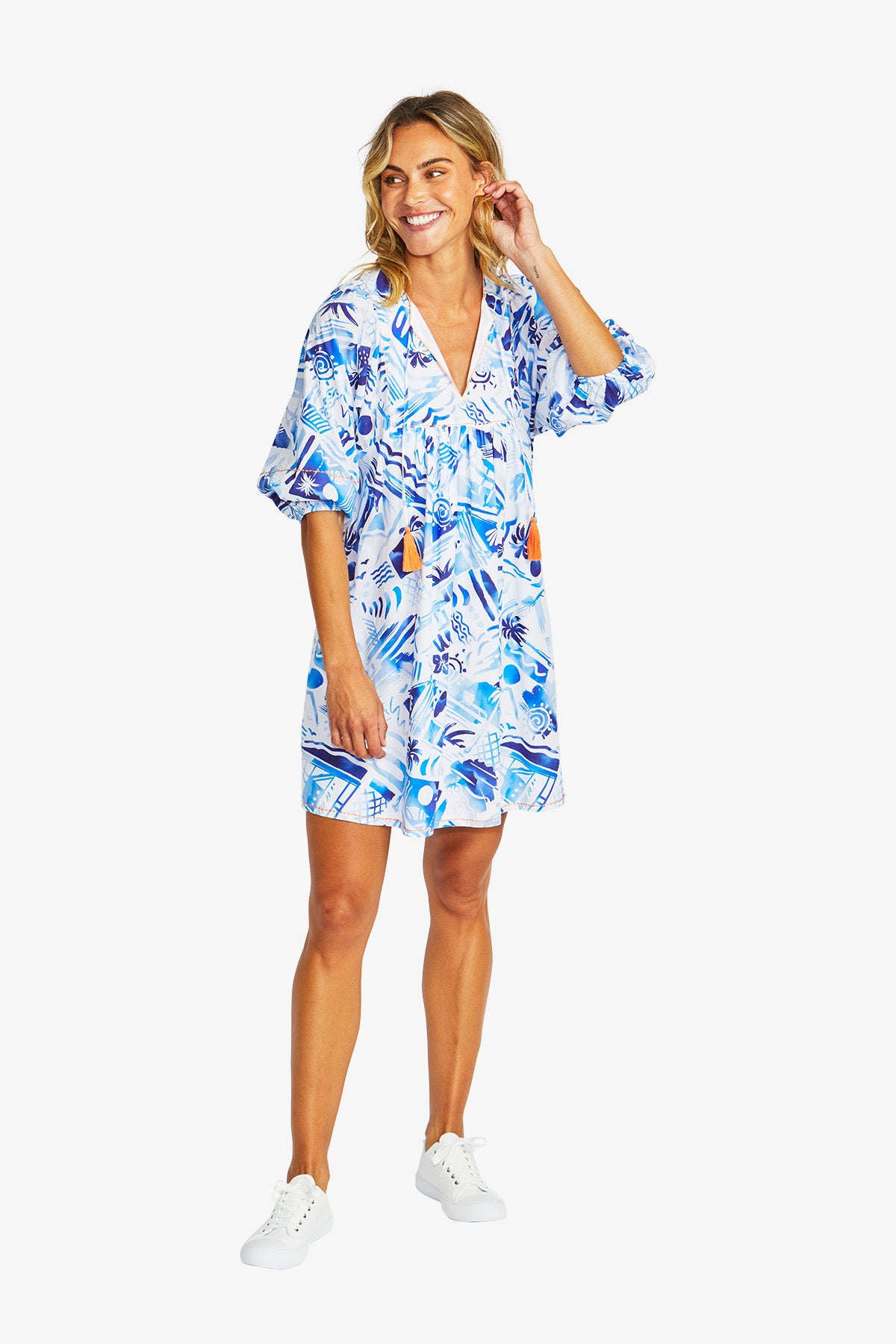 Women's Dress Print in Blue | Waikiki Tia
