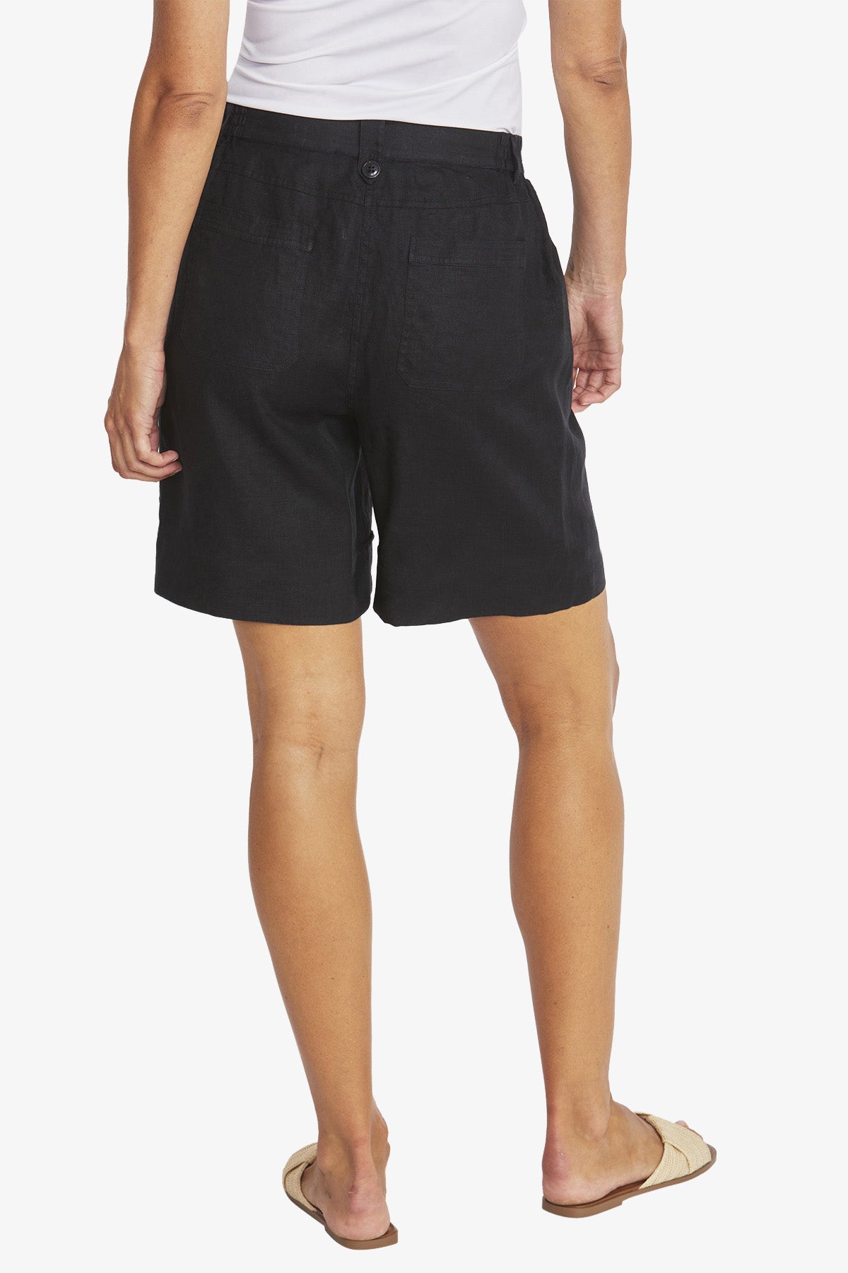 Womens Dylan Linen Shorts Black P595804