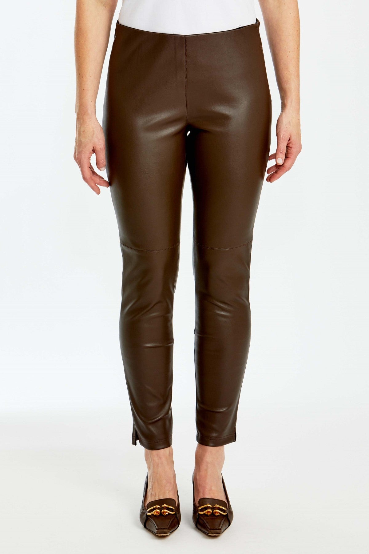 Faux Leather Legging Coffee Bean