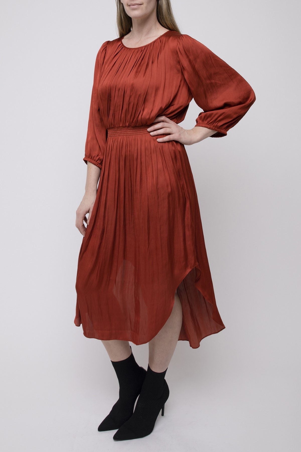 Gathered Dress Redwood